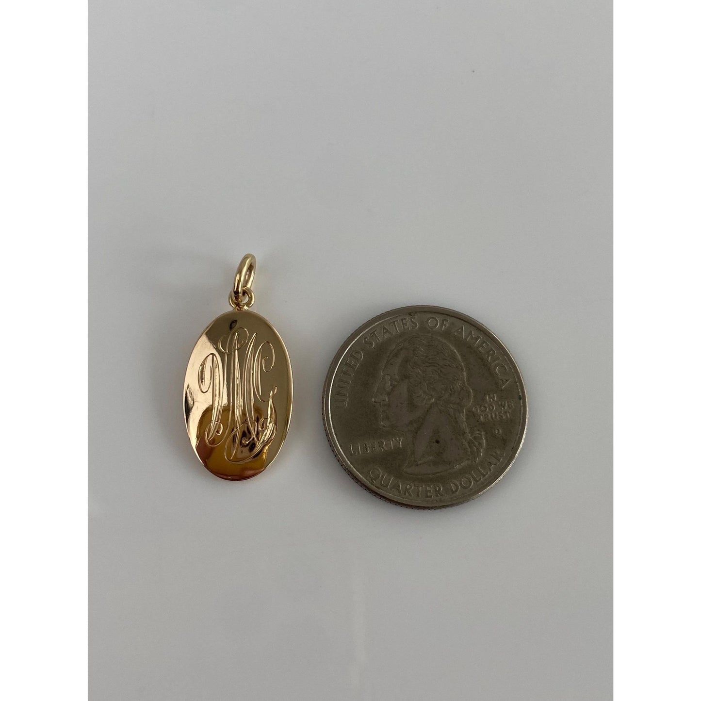 Solid 14k Yellow Gold Monogram Cufflink Conversion Charm