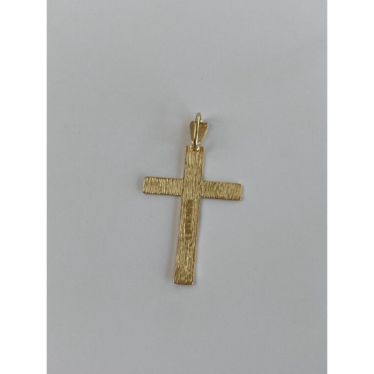 Vintage Solid 14k Yellow Gold Diamond Cut Cross Charm