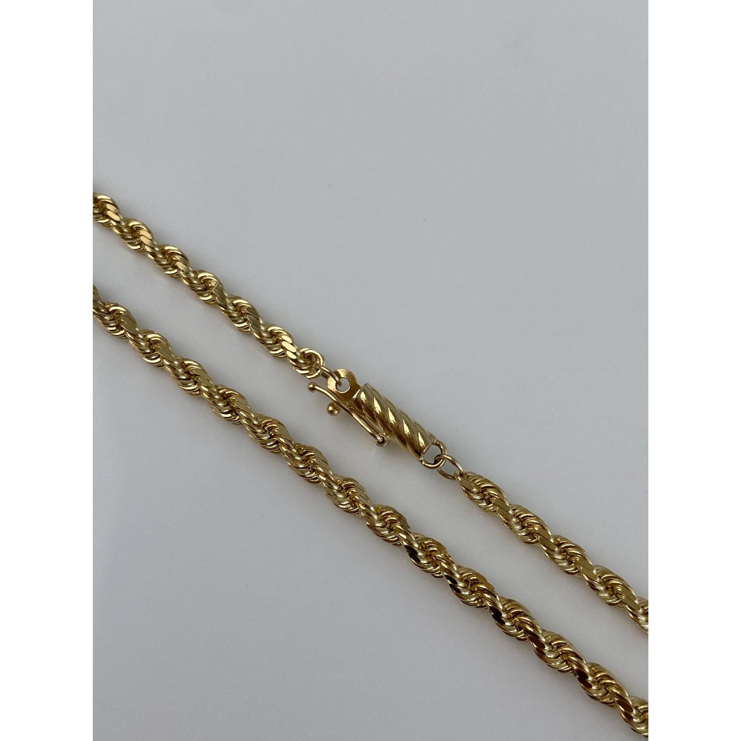 Vintage Solid 14k Yellow Gold Rope Chain Necklace - 18 inches