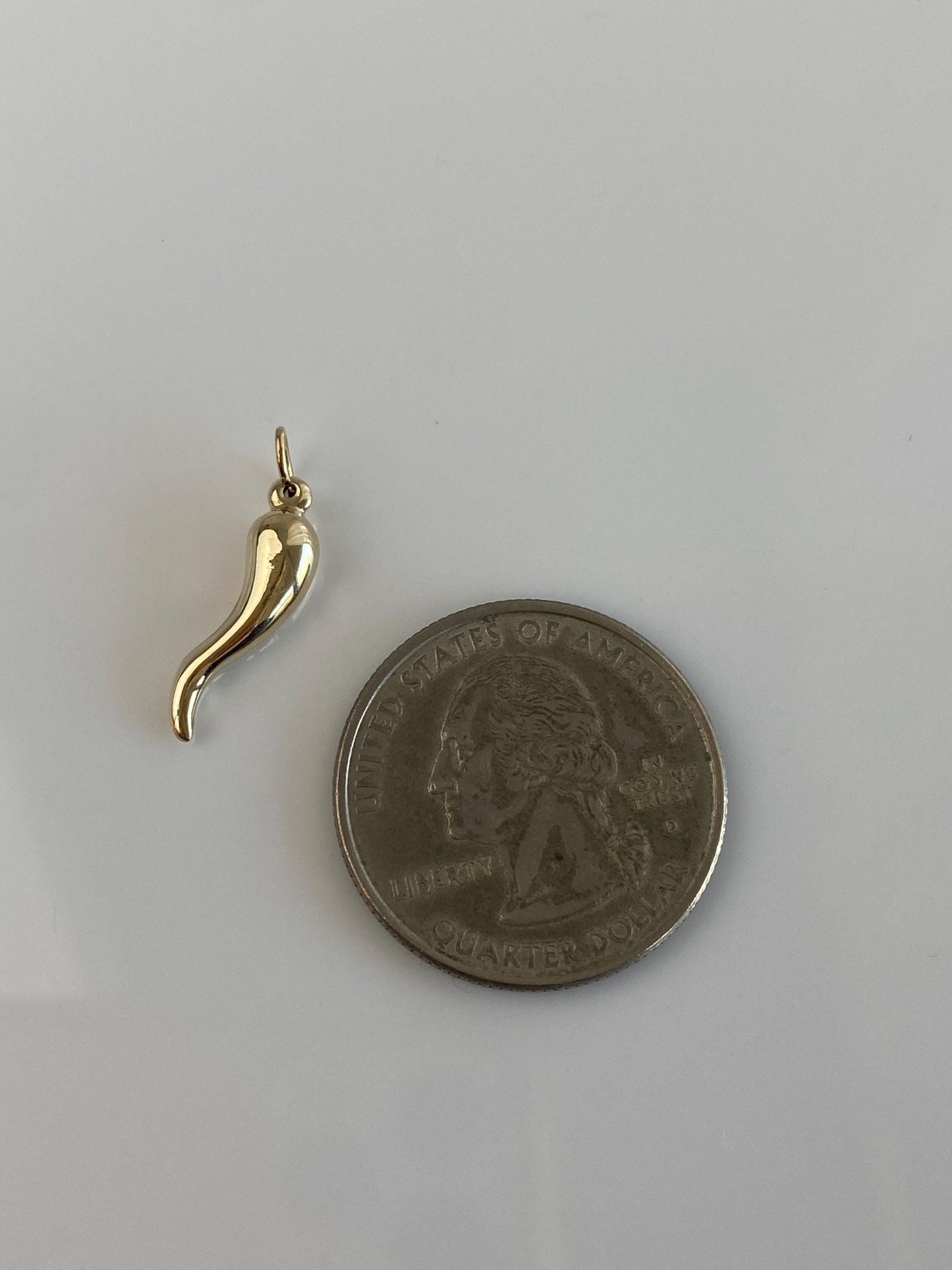 Vintage 14k Yellow Gold Italian Horn Charm