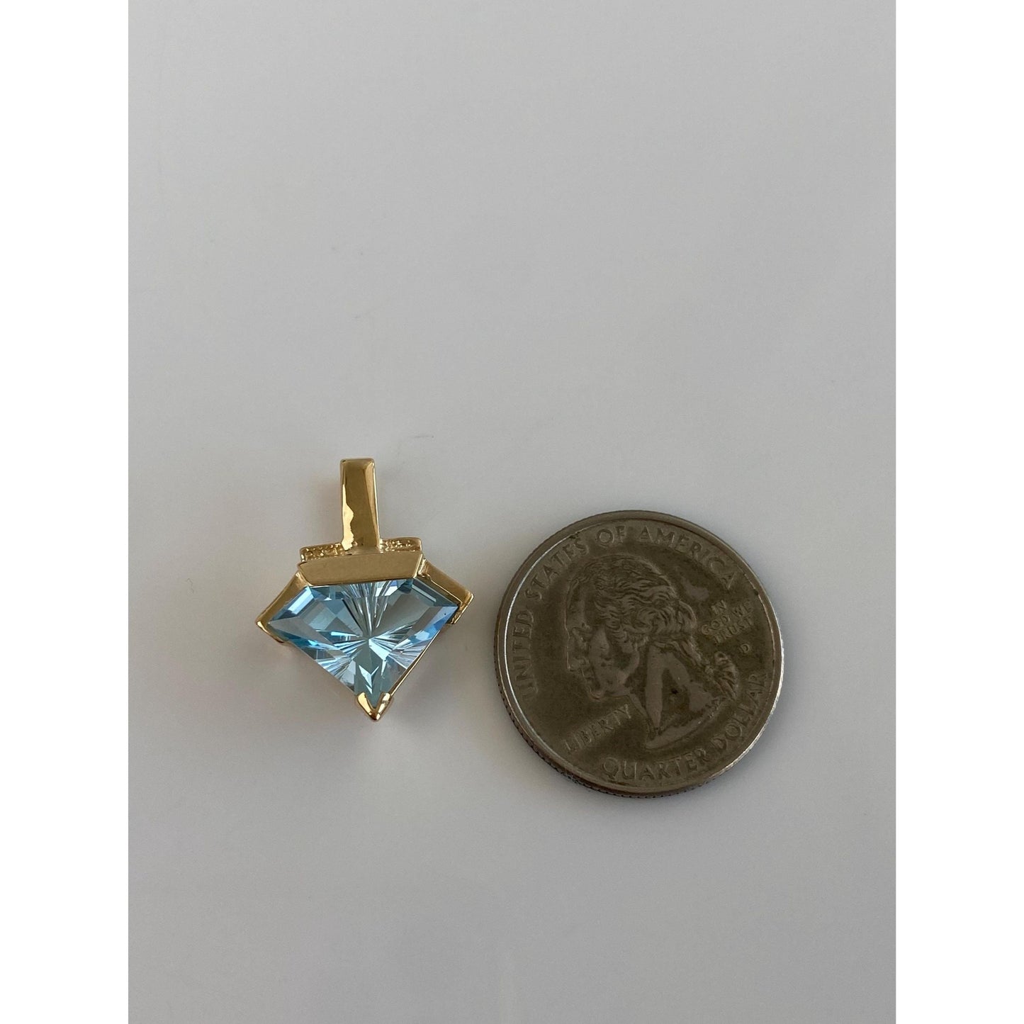Solid 14k Yellow Gold Topaz Charm