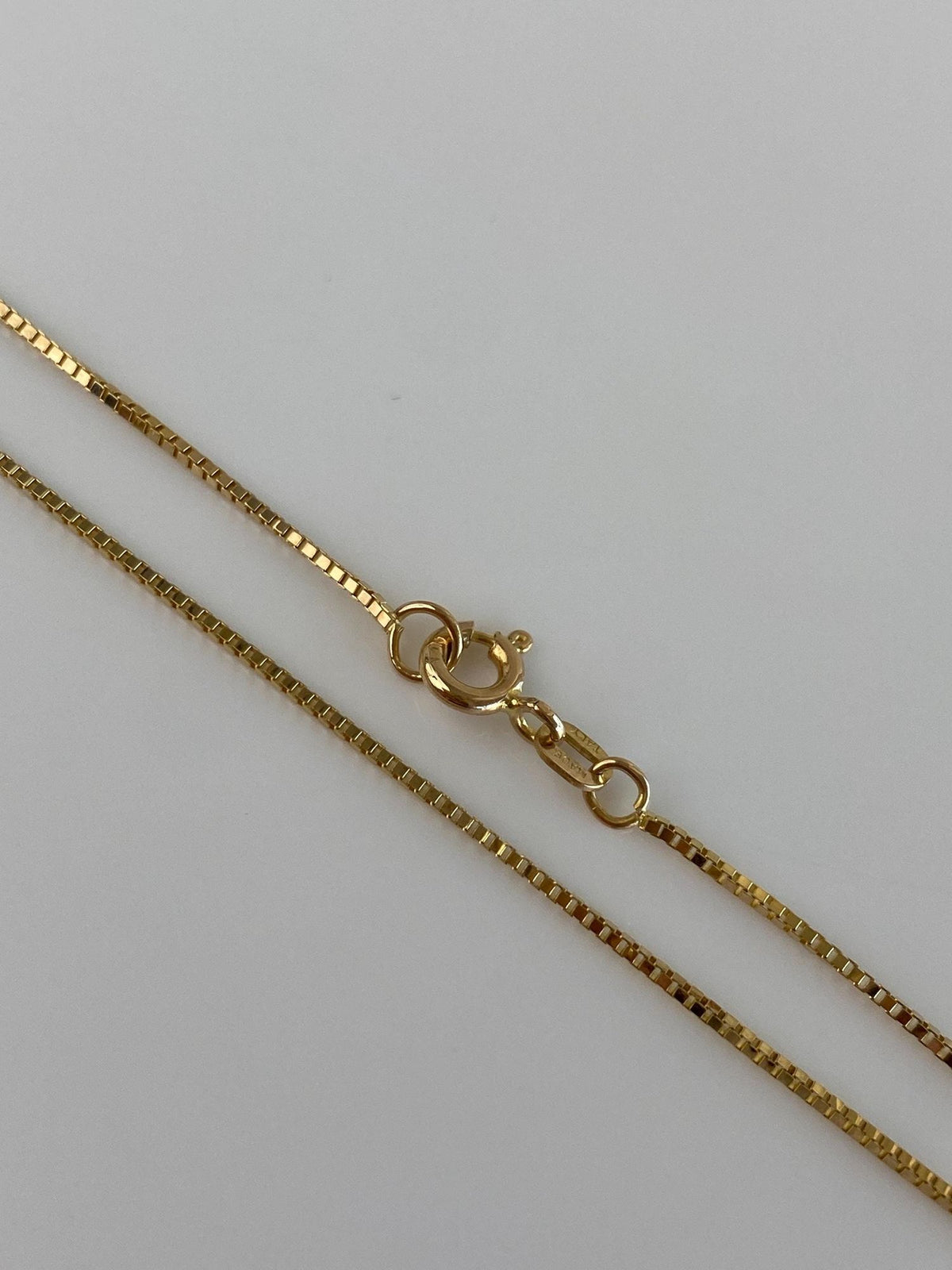 Vintage Solid 14k Yellow Gold Box Chain Necklace - 16.75 inches
