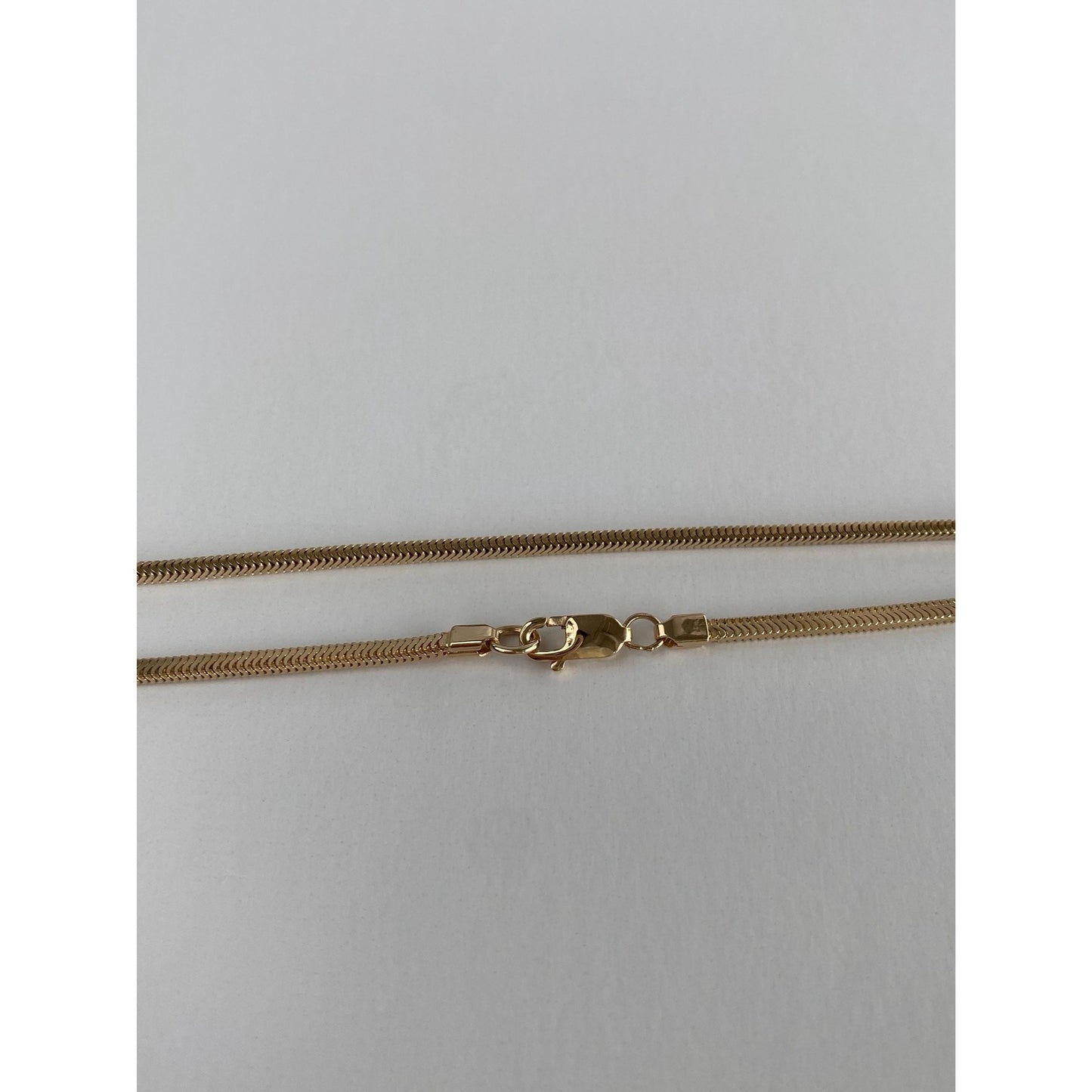 Vintage Solid 14k Yellow Gold Long Square Snake Chain Necklace - 23.5 inches