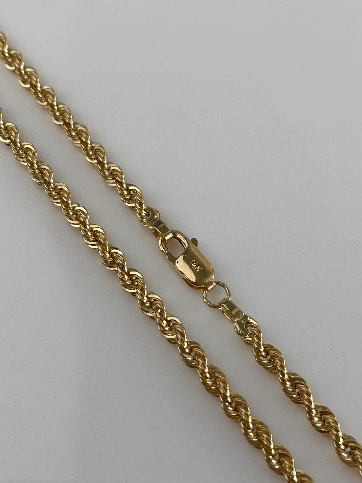 Vintage 14k Yellow Gold Rope Chain Necklace - 20 inches