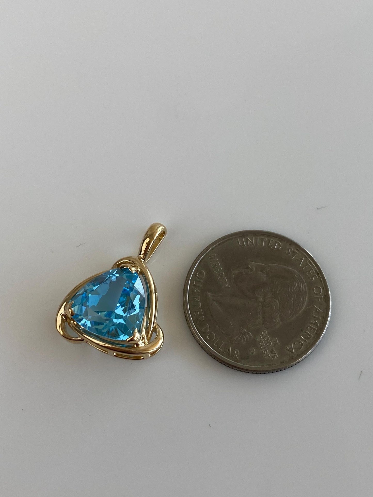 Solid 14k Yellow Gold Topaz Charm