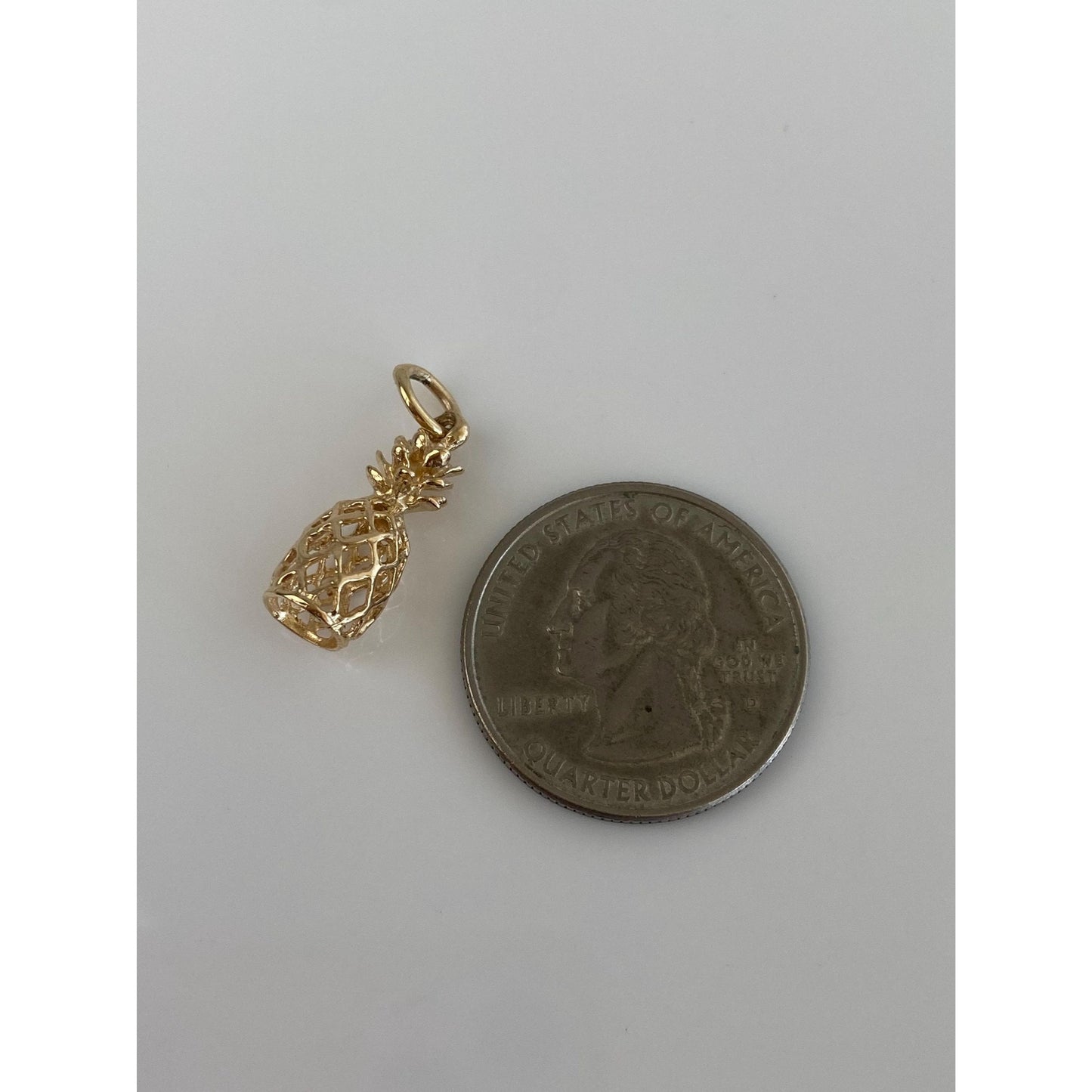 Vintage Solid 14k Yellow Gold Pineapple Charm
