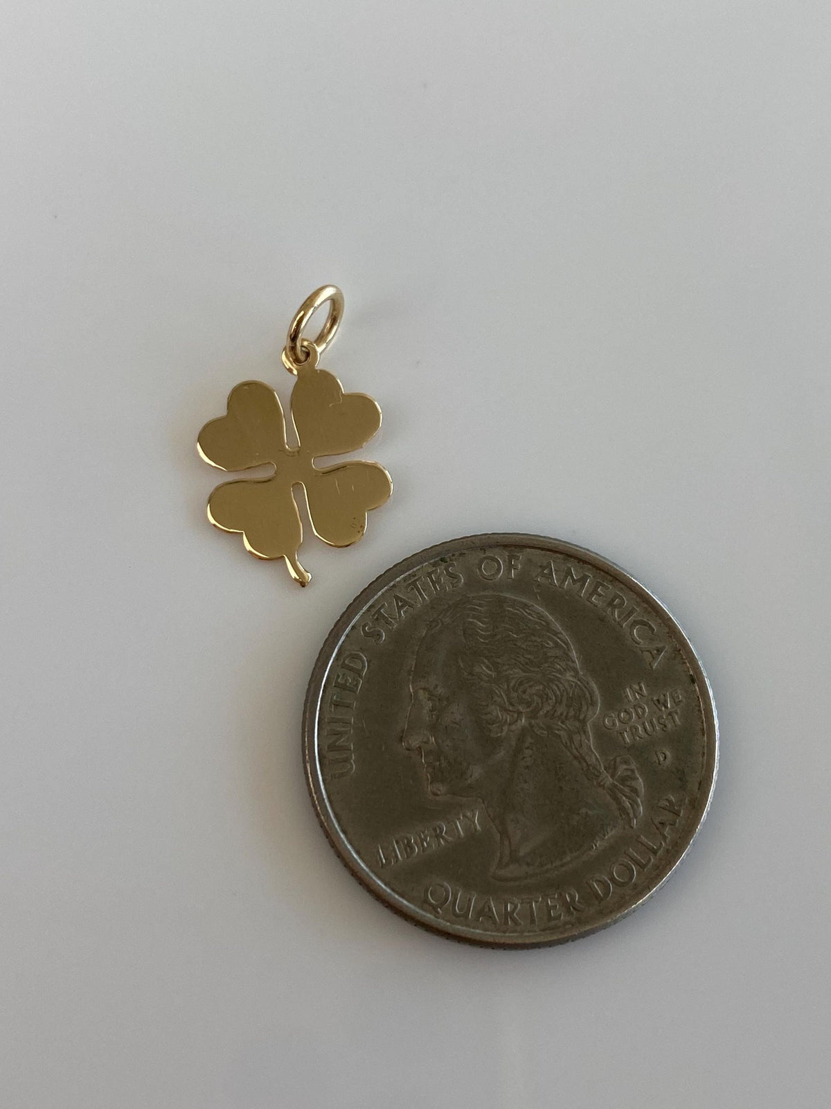 Vintage Solid 14k Yellow Gold 4 Leaf Clover Charm