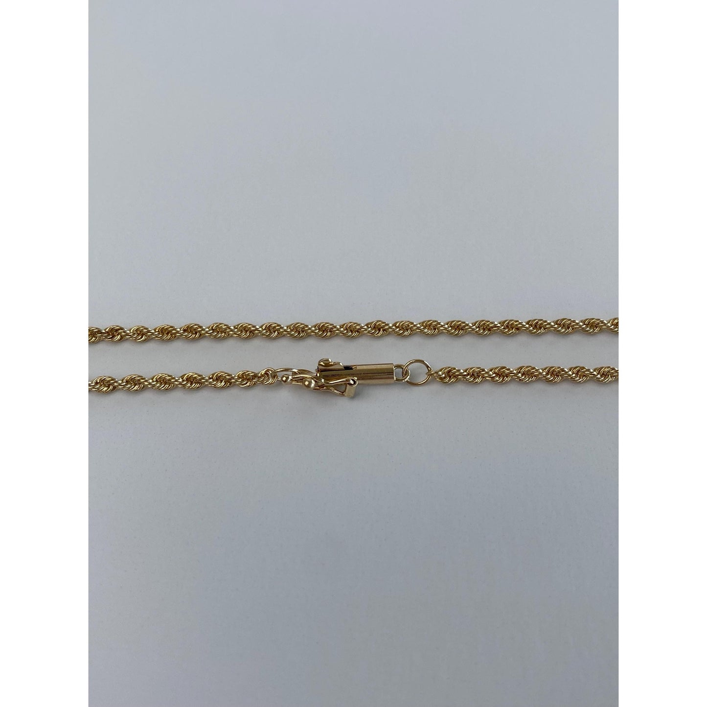 Vintage Solid 14k Yellow Gold Dainty Rope Chain Necklace - 24 inches