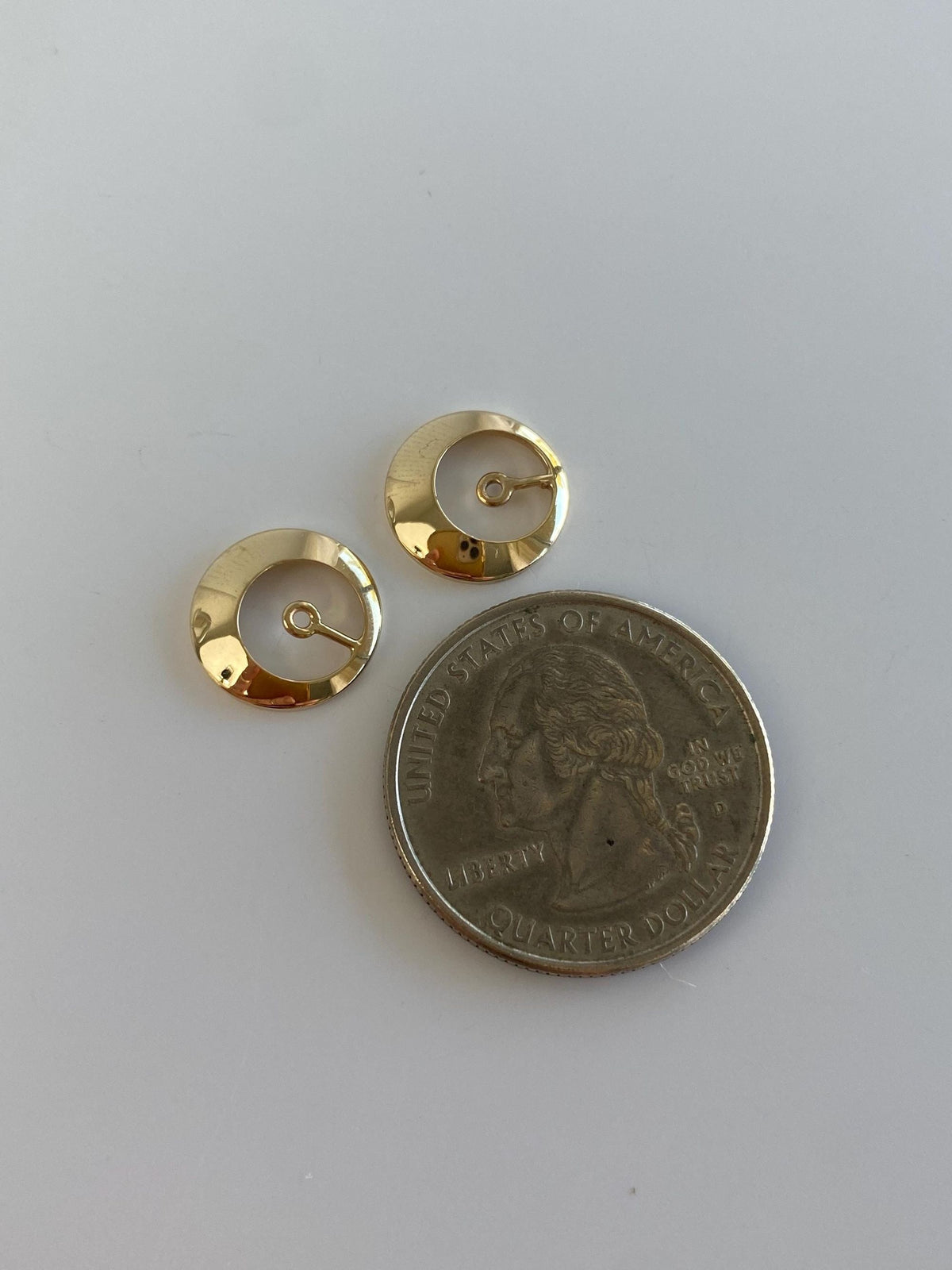 Vintage Solid 14k Yellow Gold Circle Earring Jackets - Fine Estate Jewelry - Real Genuine Gold
