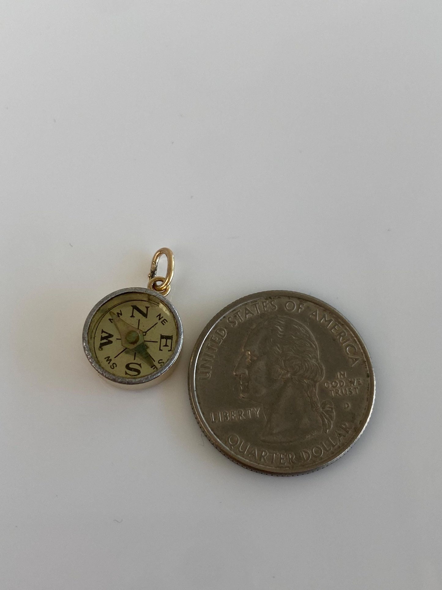 Vintage Solid 14k Yellow Gold Compass Charm
