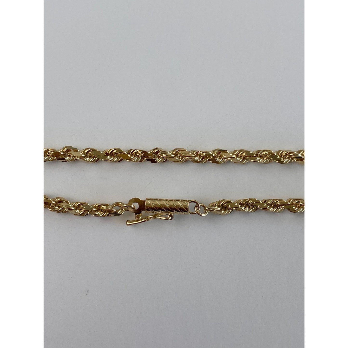 Vintage Solid 14k Yellow Gold Chunky Rope Chain Necklace - 24 inches