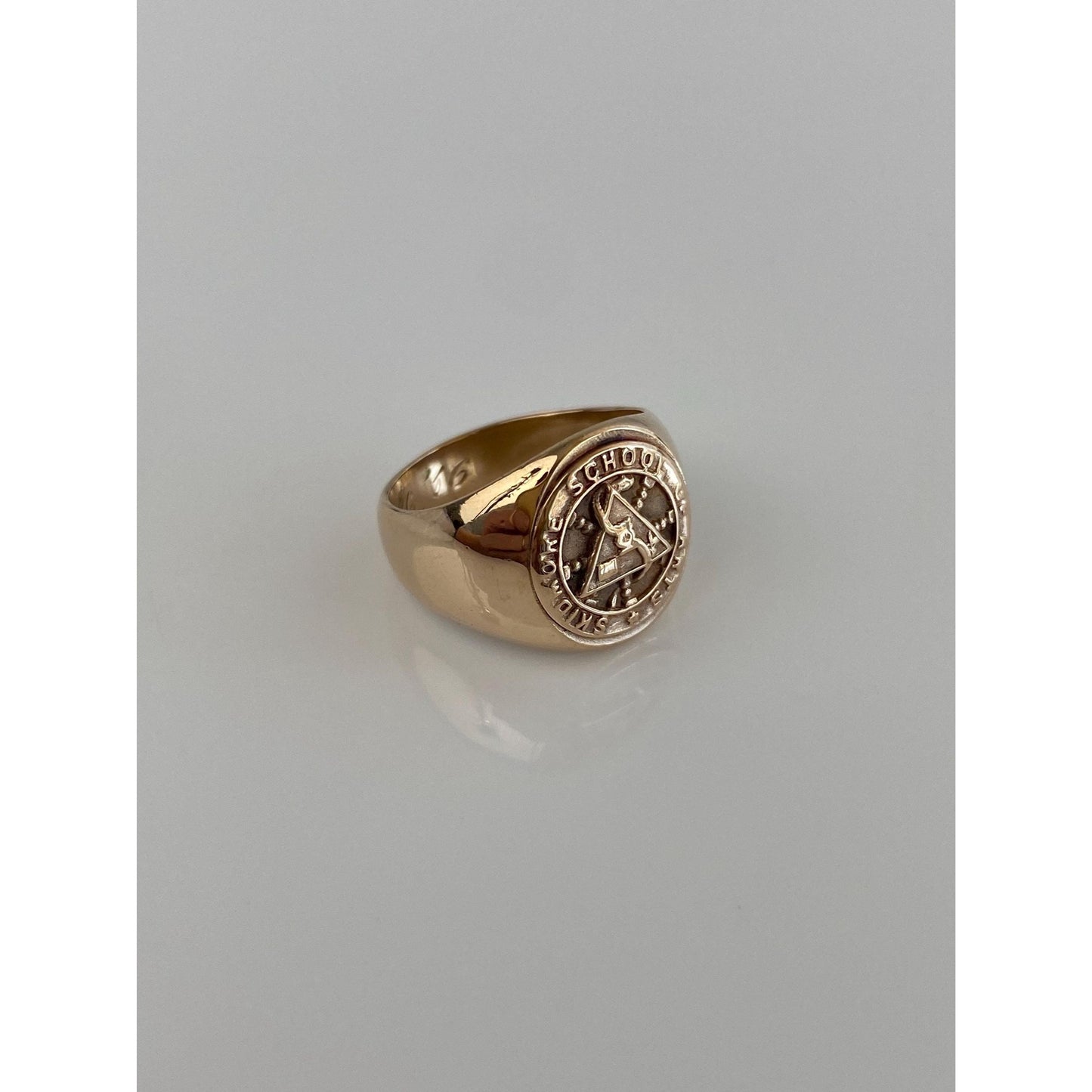 Vintage Solid 10k Rosey Gold Class Signet Ring - Size 3.5