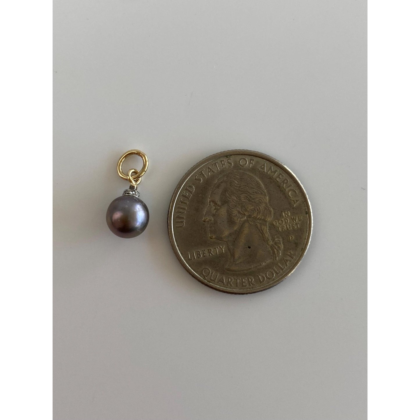 Vintage Solid 14k Yellow Gold Peacock Pearl Charm