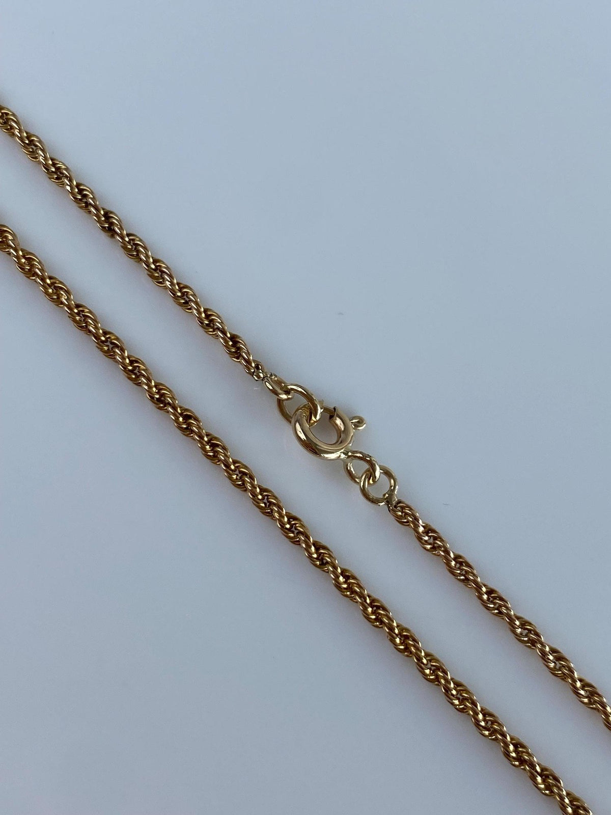Vintage Solid 14k Yellow Gold Rope Chain Necklace - 21 inches