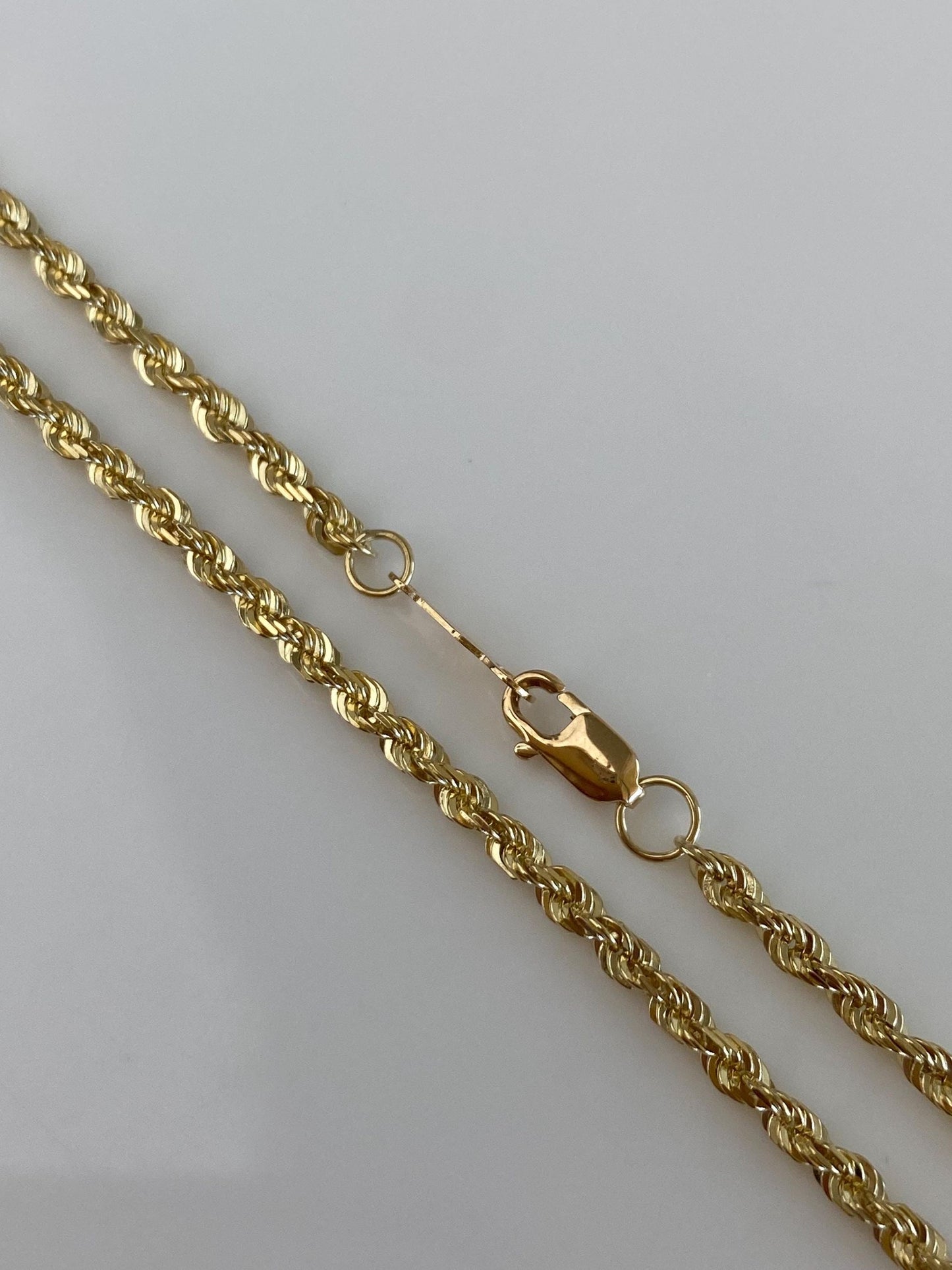 Vintage Solid 14k Yellow Gold Rope Chain Necklace - 24 inches