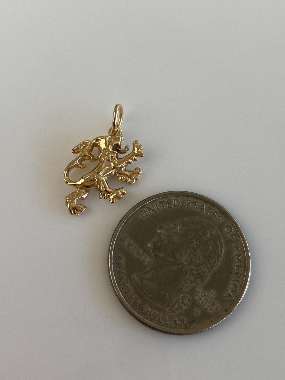 Vintage Solid 14k Yellow Gold Griffin Charm