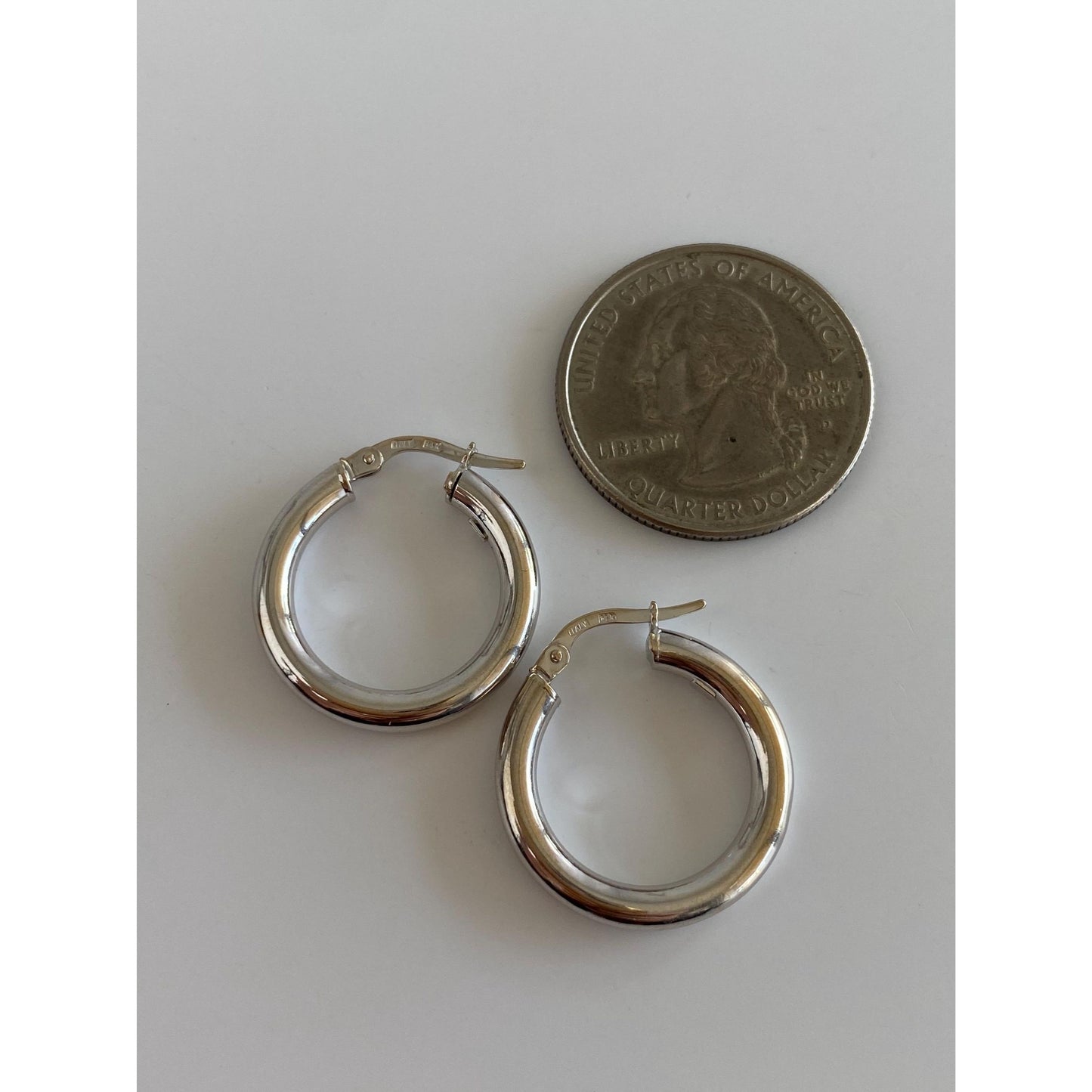 Vintage 14k White Gold Hoop Earrings