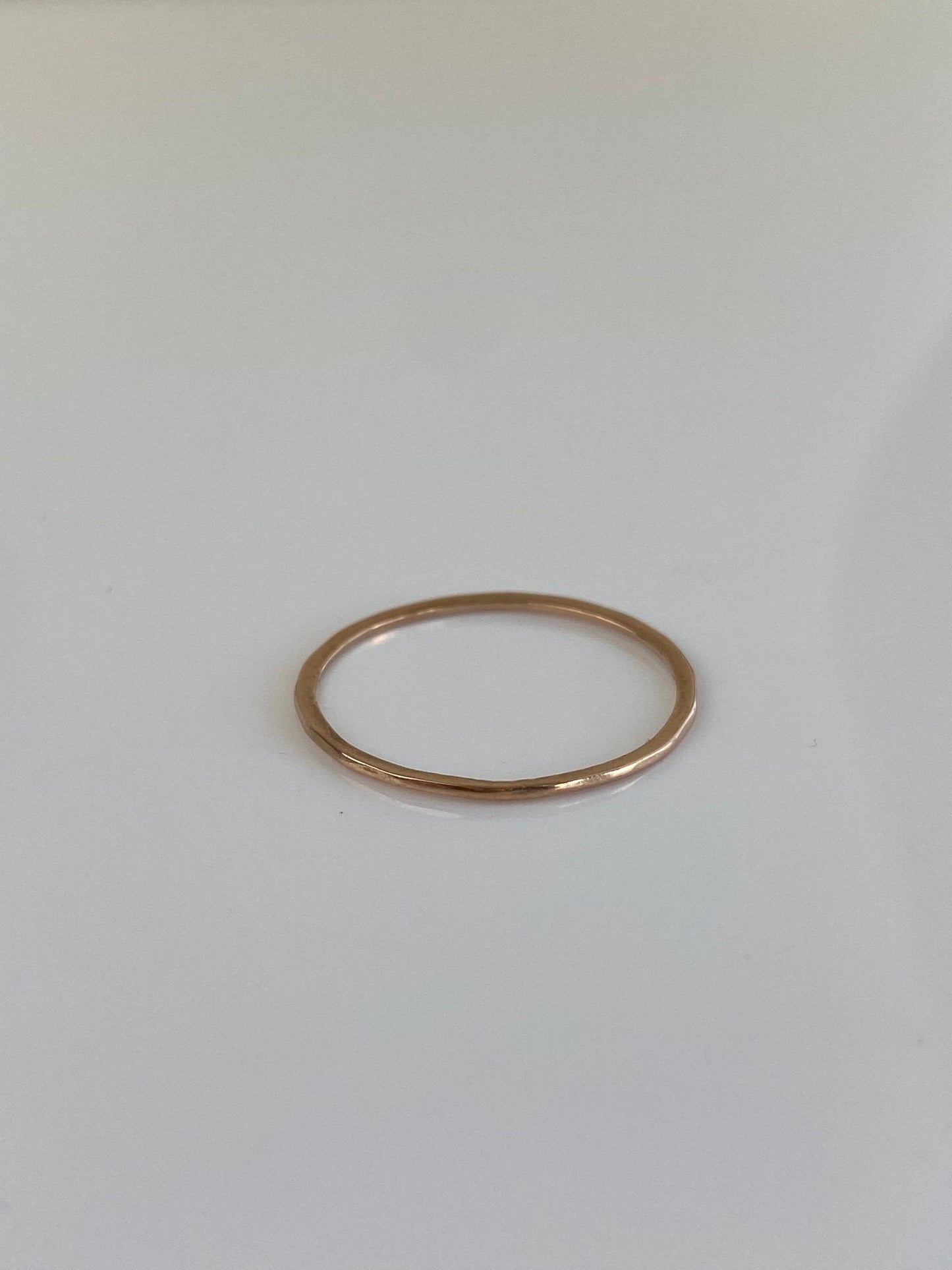 Vintage Solid 14k Rose Gold Thin Ring Band - Size 8.25