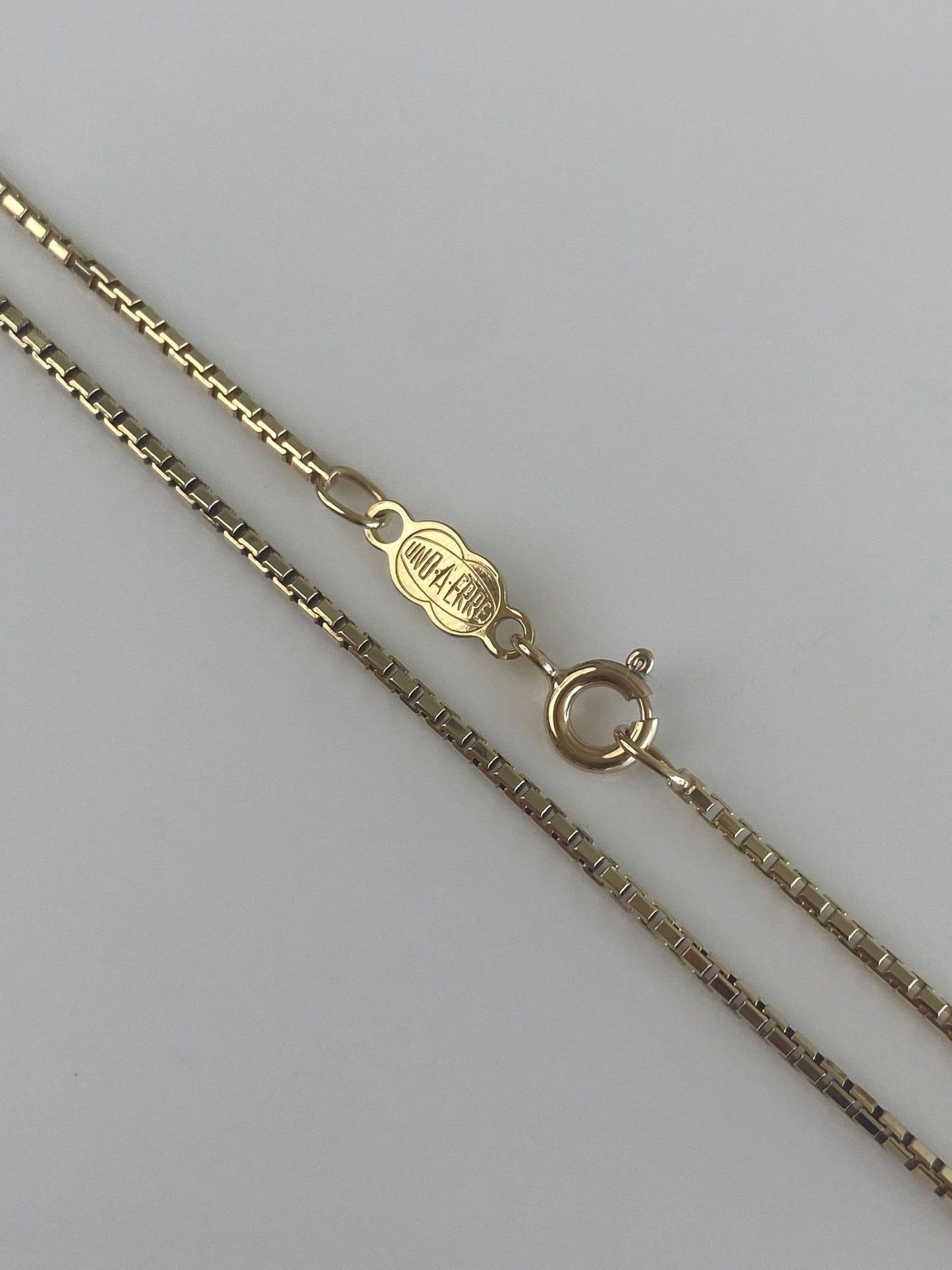 Vintage Solid 14k Yellow Gold Box Chain Necklace - 15.25 inches