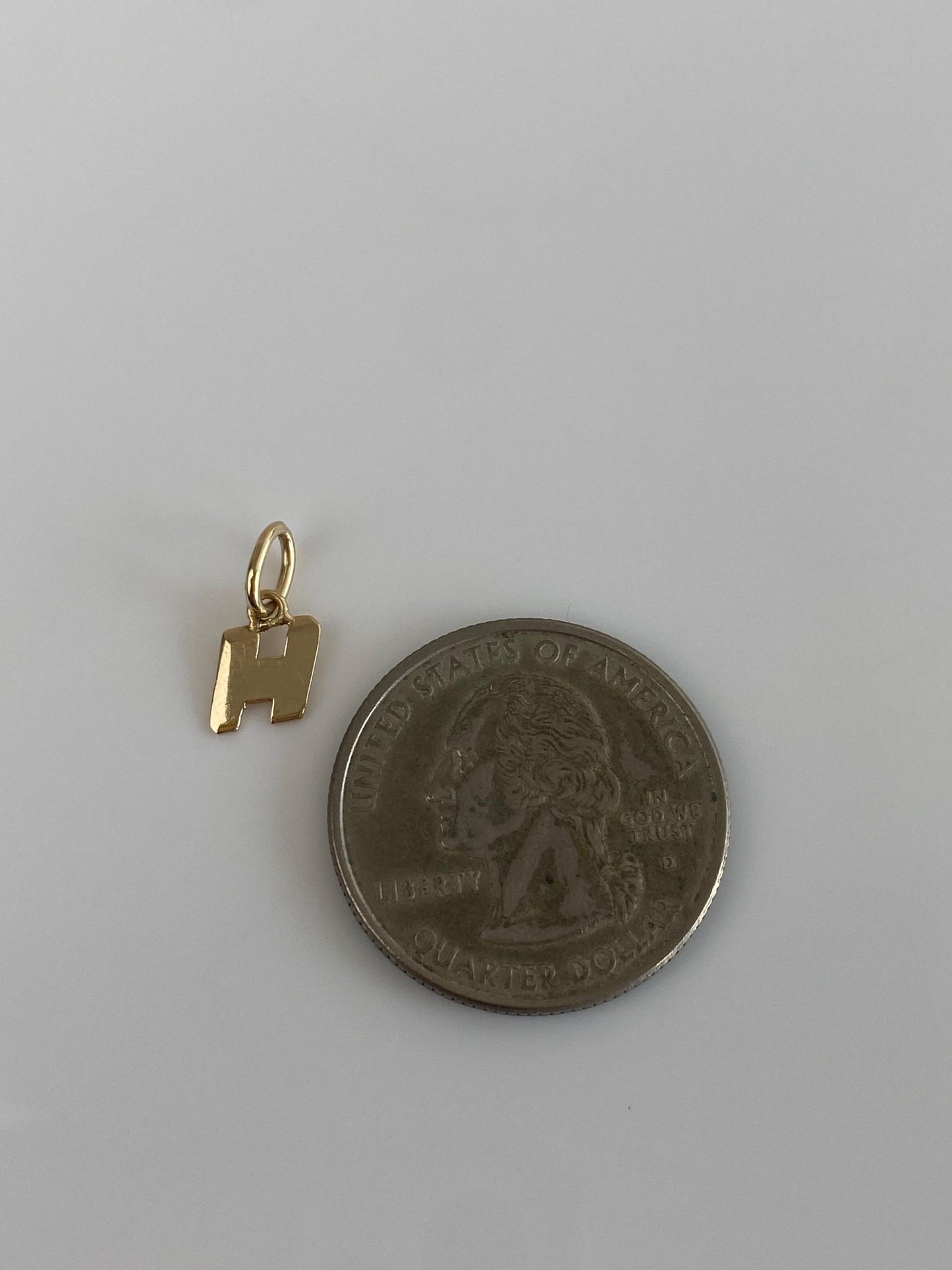 Vintage Solid 14k Yellow Gold Initial "H" Charm