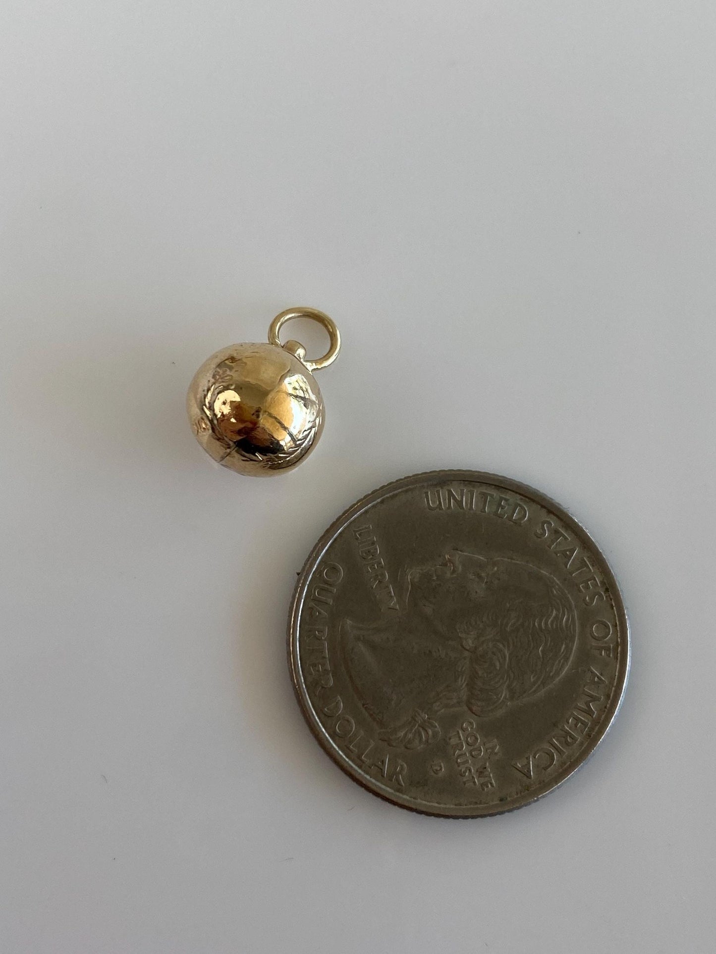 Vintage 10k Yellow Gold Baseball Charm