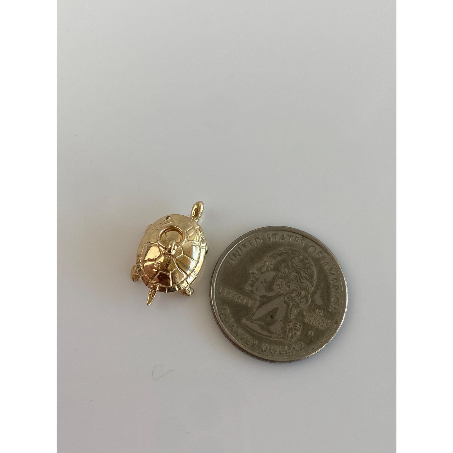 Vintage Solid 14k Yellow Gold Articulated Turtle Charm