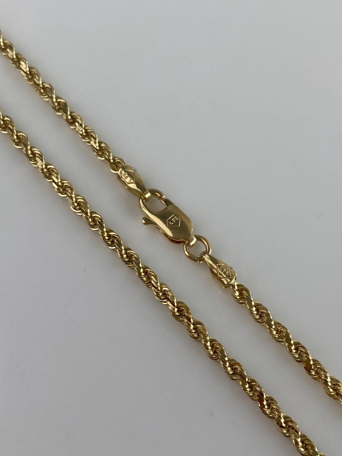 Vintage Solid 14k Yellow Gold Long Rope Chain Necklace - 23.75 inches