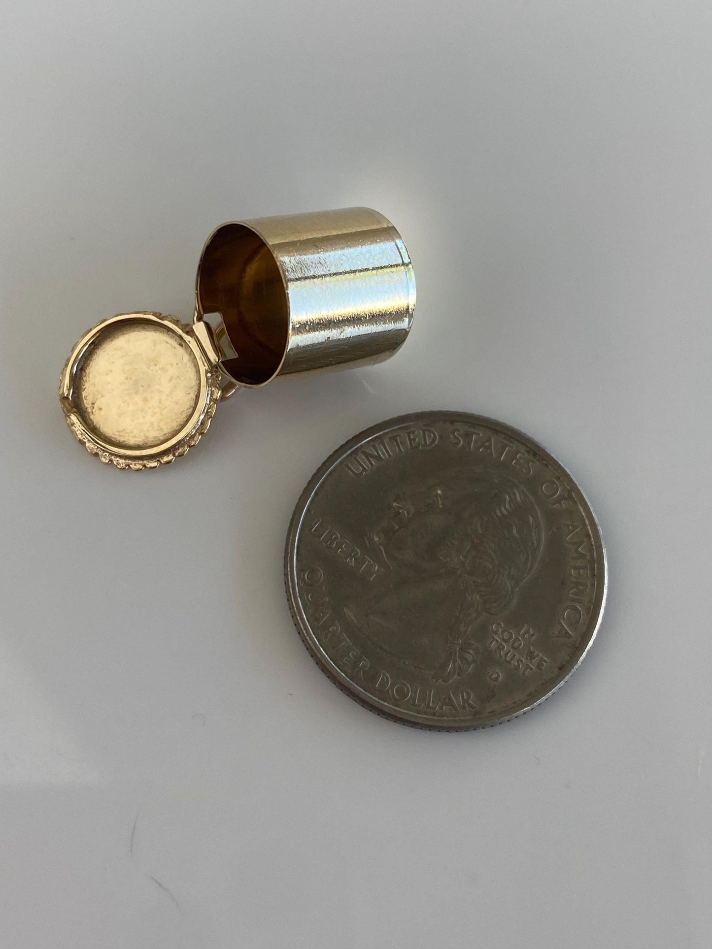 Vintage Solid 14k Yellow Gold For Emergency Only Capsule Box Charm