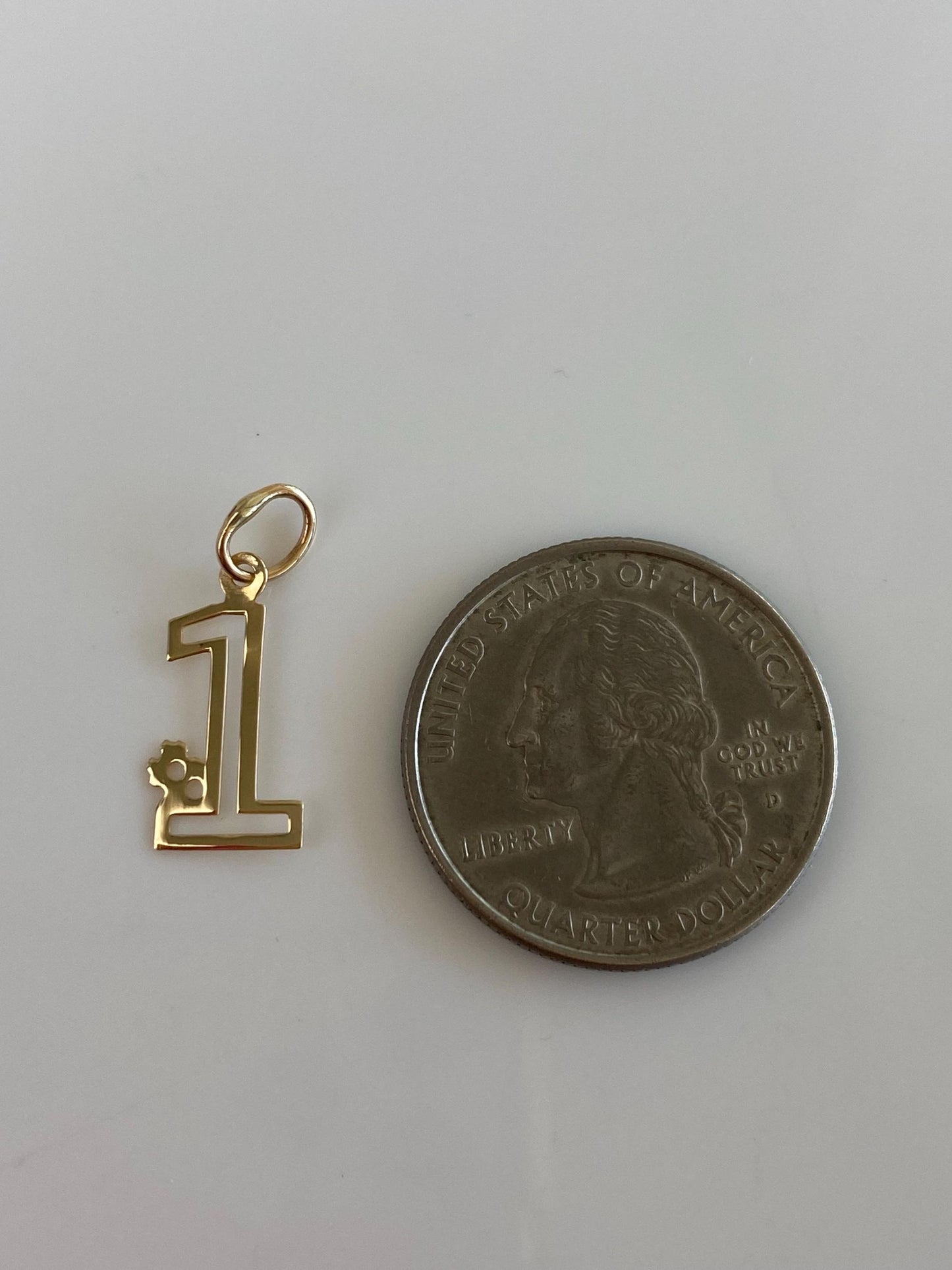 Vintage Solid 14k Yellow Gold #1 Charm