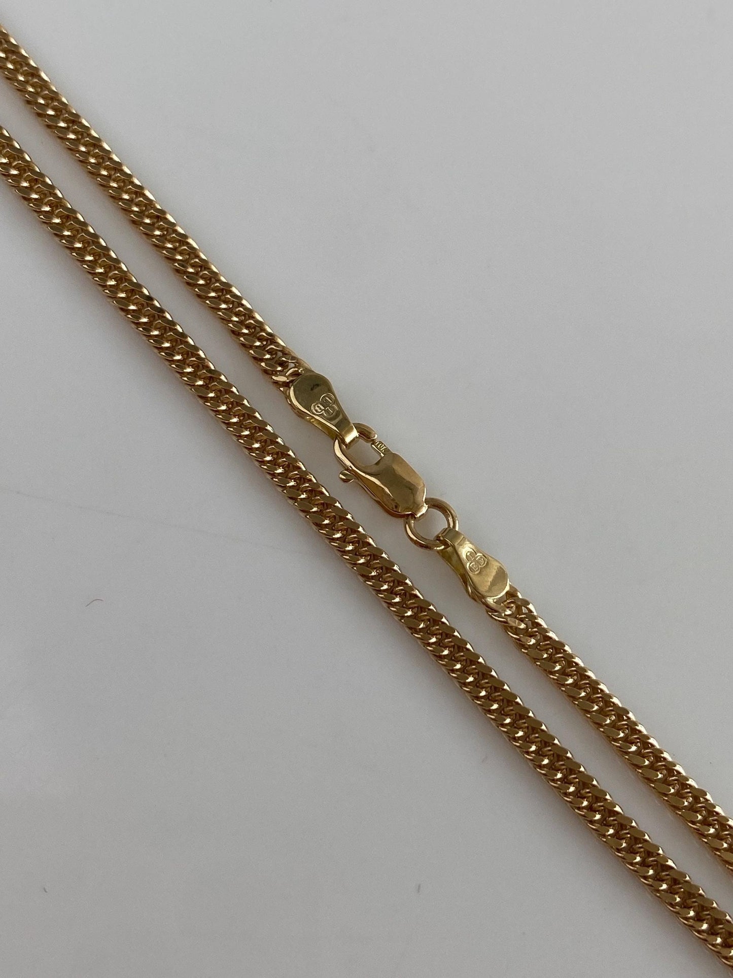 Vintage Solid 10k Yellow Gold Long Fancy Curb Chain Necklace - 26 inches