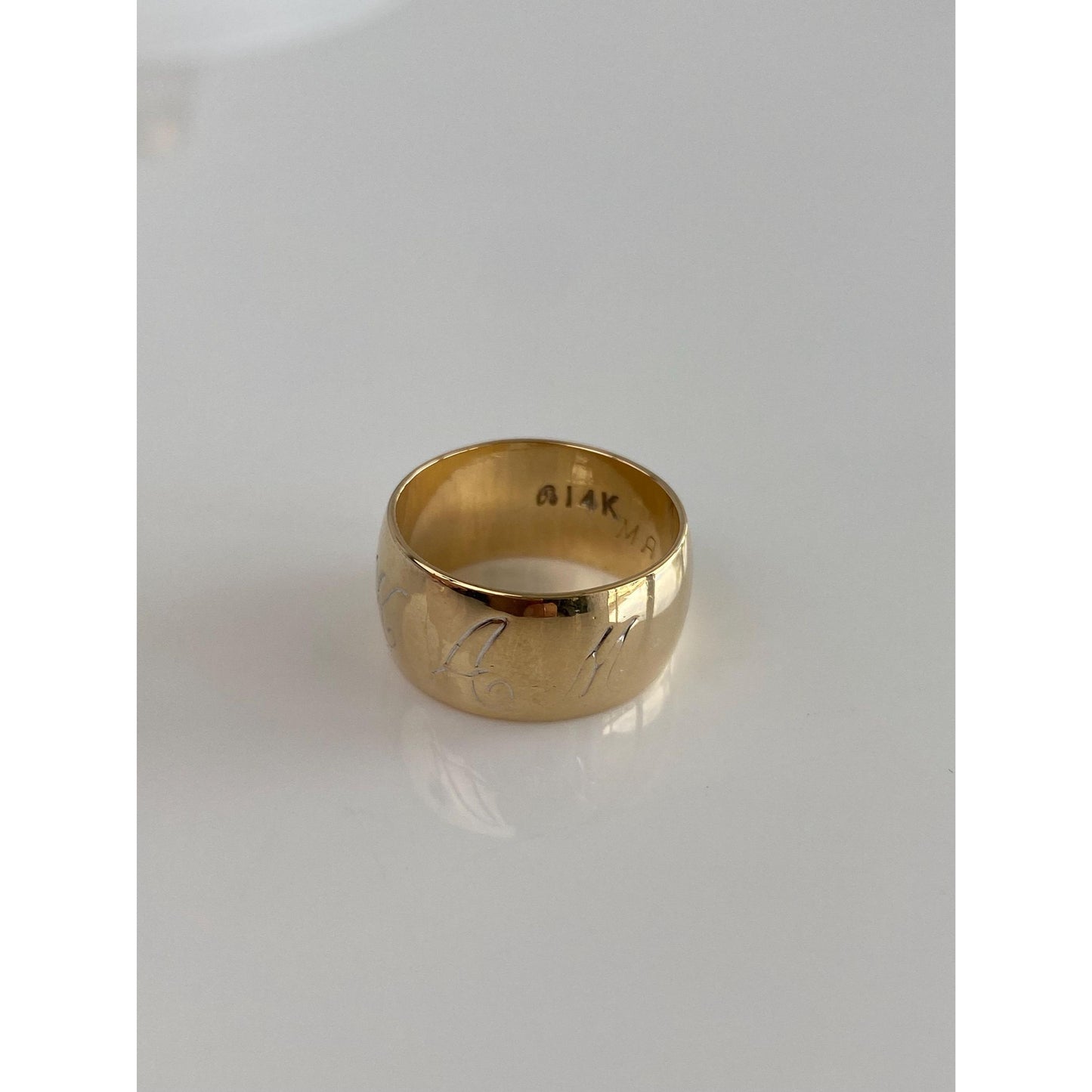 Vintage Solid 14k Yellow Gold Wide KAM Ring Band - Size 6