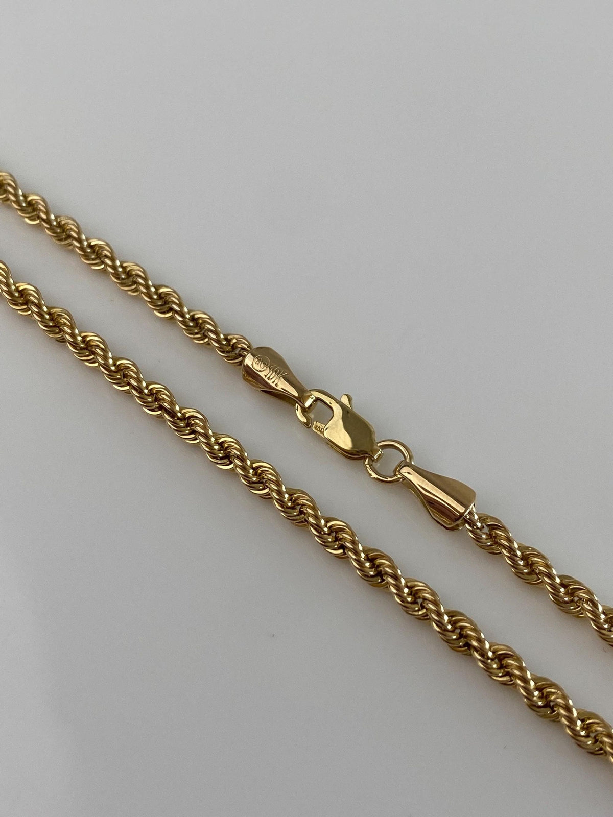 Vintage 10k Yellow Gold Rope Chain Necklace - 20.25 inches