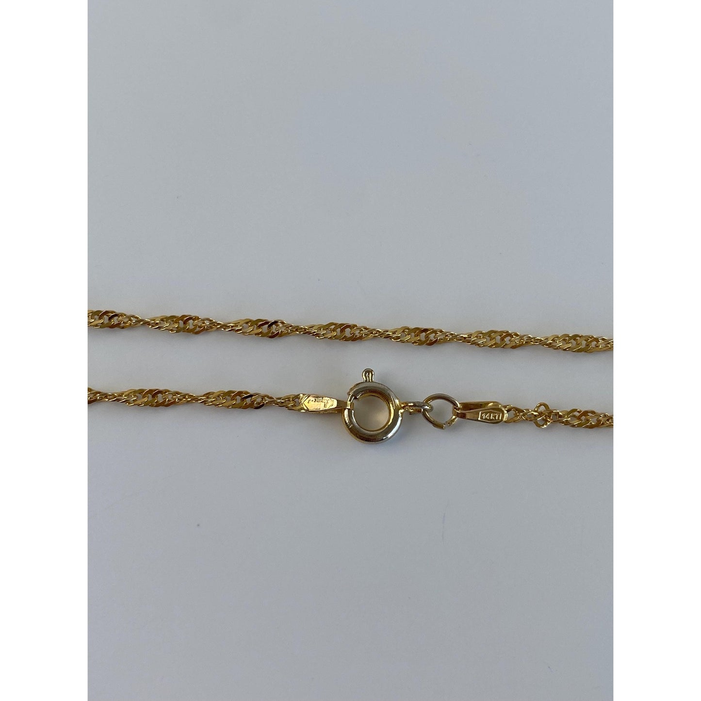 Vintage Solid 14k Yellow Gold Twist Chain Necklace - 20.75 inches