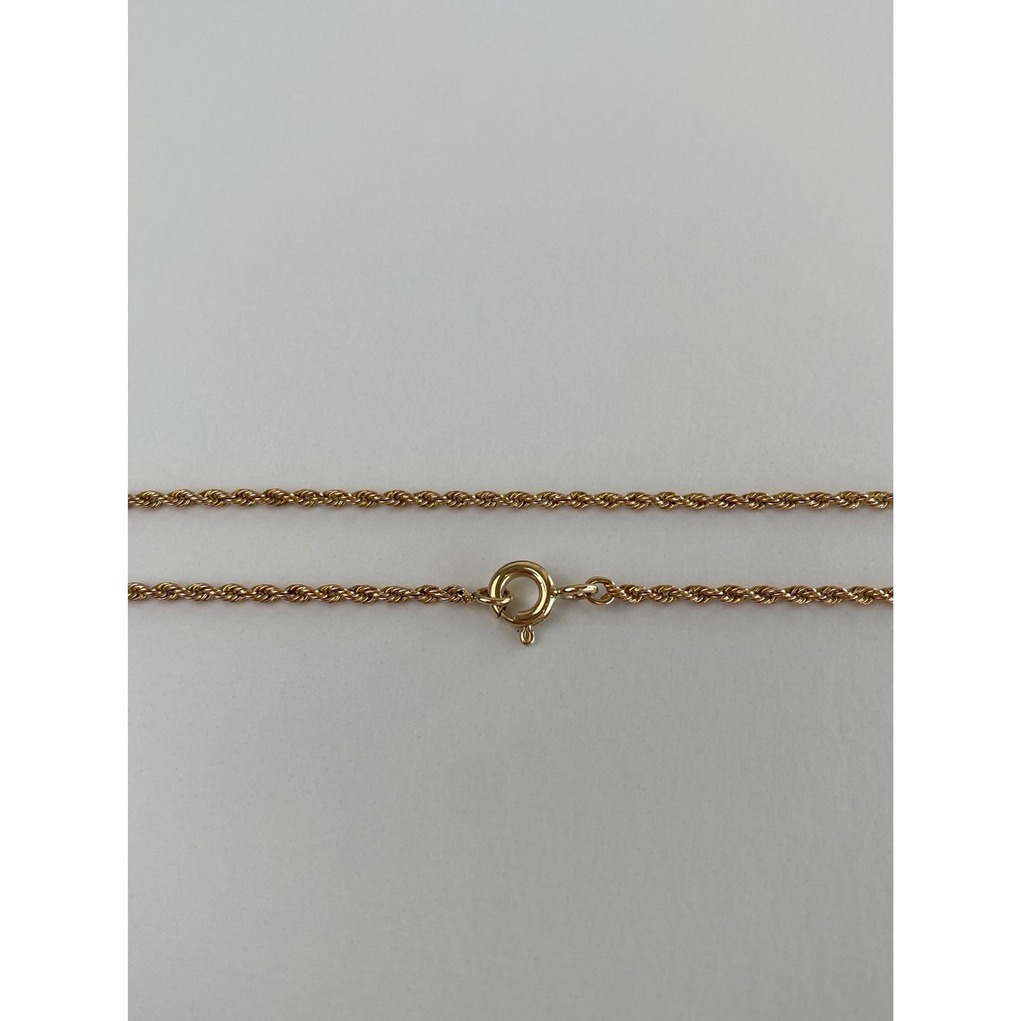 Vintage Solid 14k Yellow Gold Dainty Rope Chain Necklace - 24.25 inches