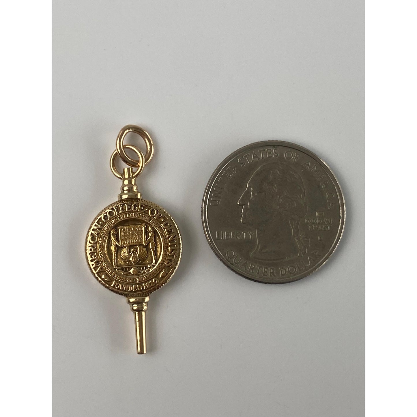 Vintage Solid 14k Yellow Gold American College of Dentists Key Charm