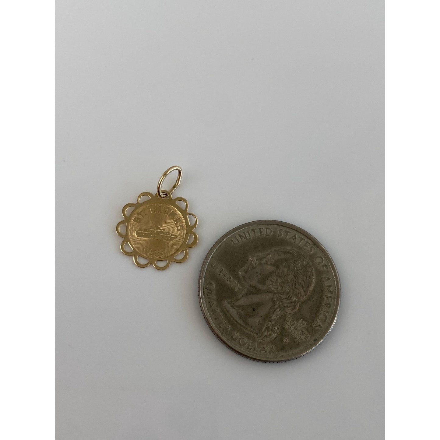 Vintage Solid 14k Yellow Gold St. Thomas Charm