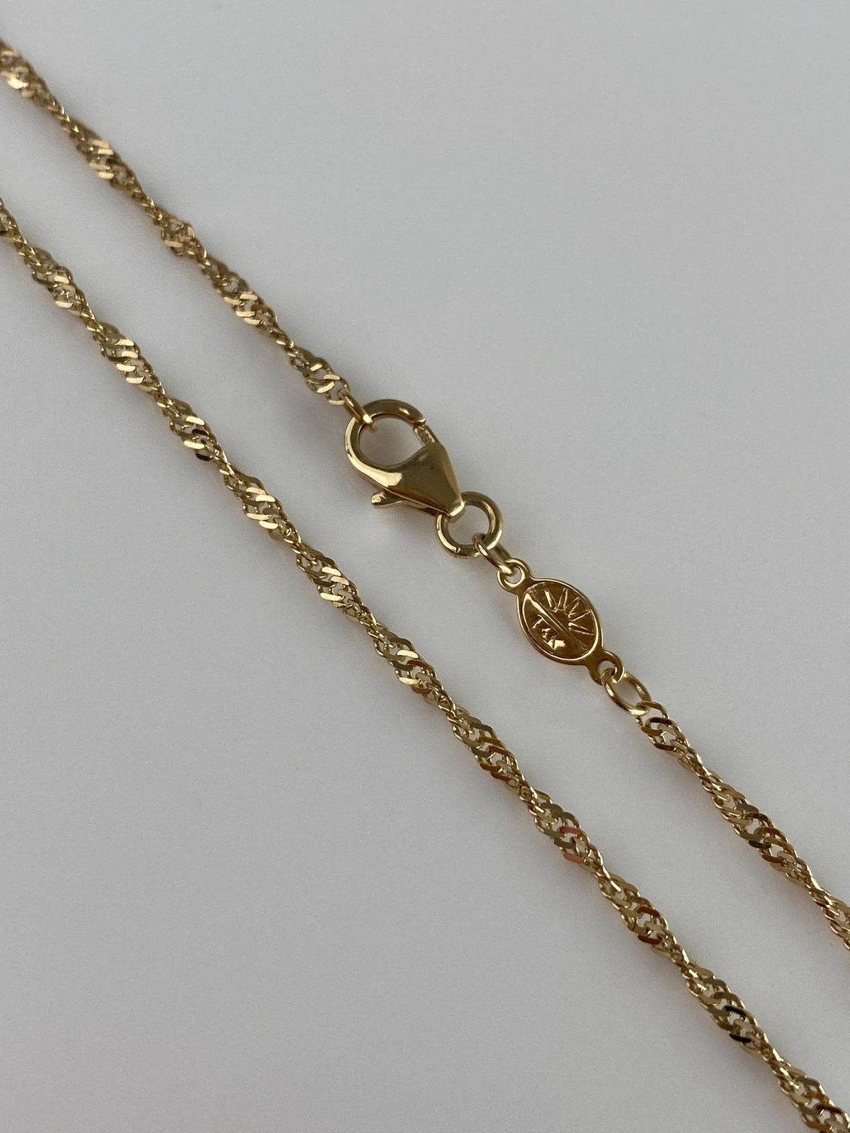 Vintage Solid 14k Yellow Gold Long Twist Chain Necklace - 30 inches
