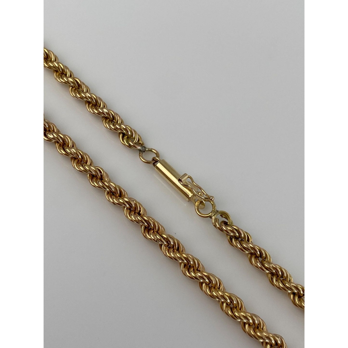 Vintage 14k Yellow Gold Chunky Rope Chain Necklace - 26.25 inches
