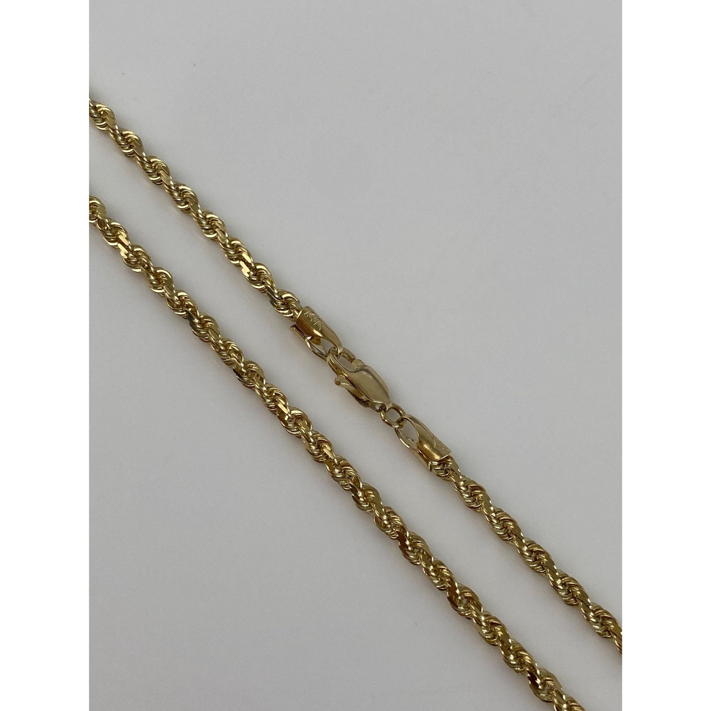 Vintage Solid 14k Yellow Gold Rope Chain Necklace - 24 inches