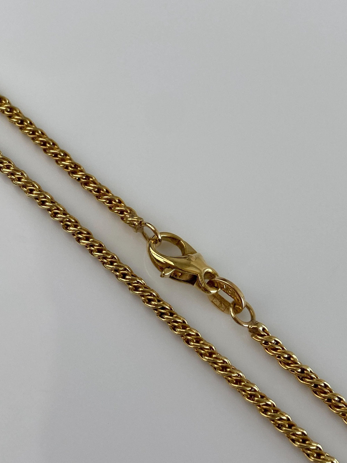 Vintage Solid 18k Yellow Gold Fancy Twist Style Chain Necklace - 32.5 inches