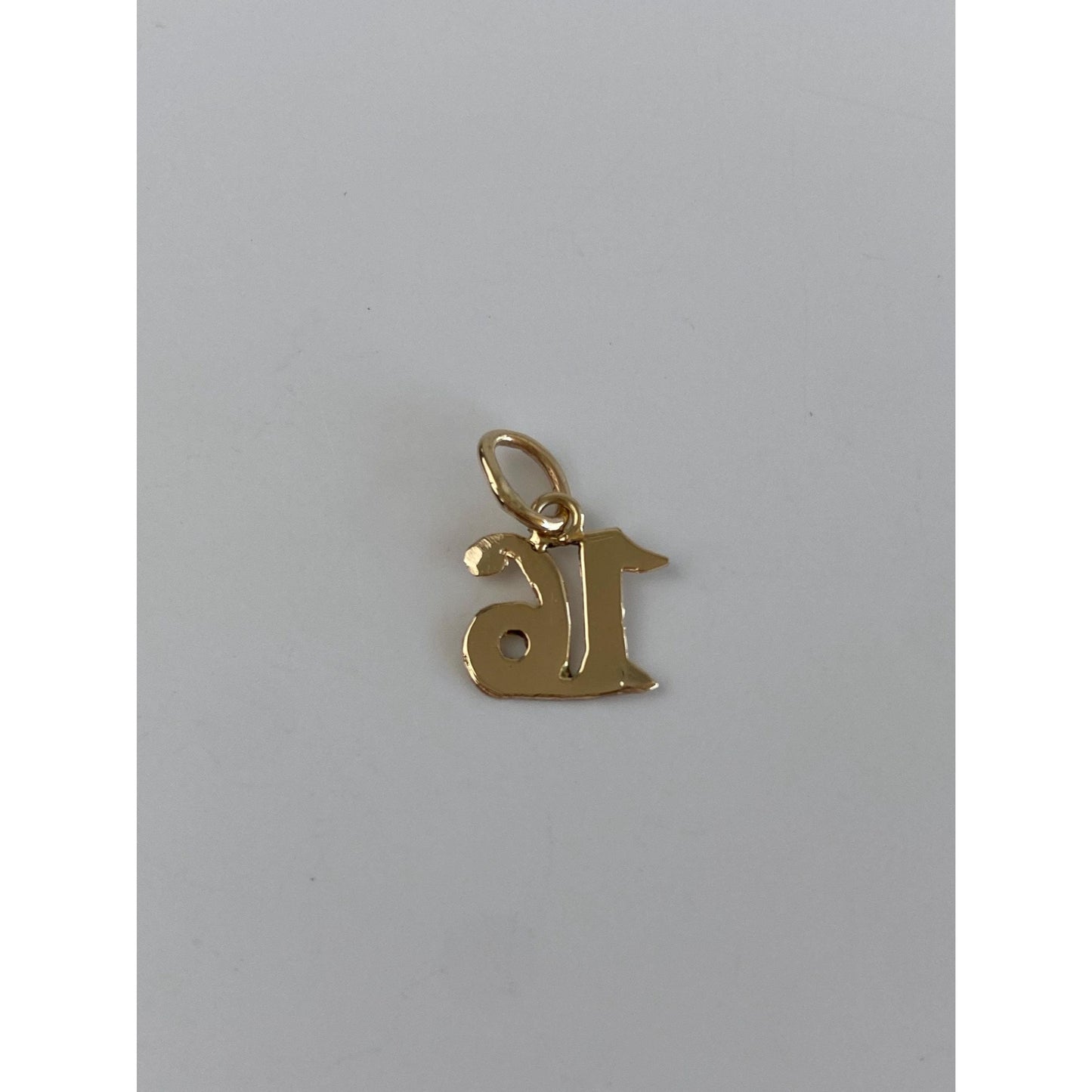 Vintage Solid 14k Yellow Gold Number '16' Charm