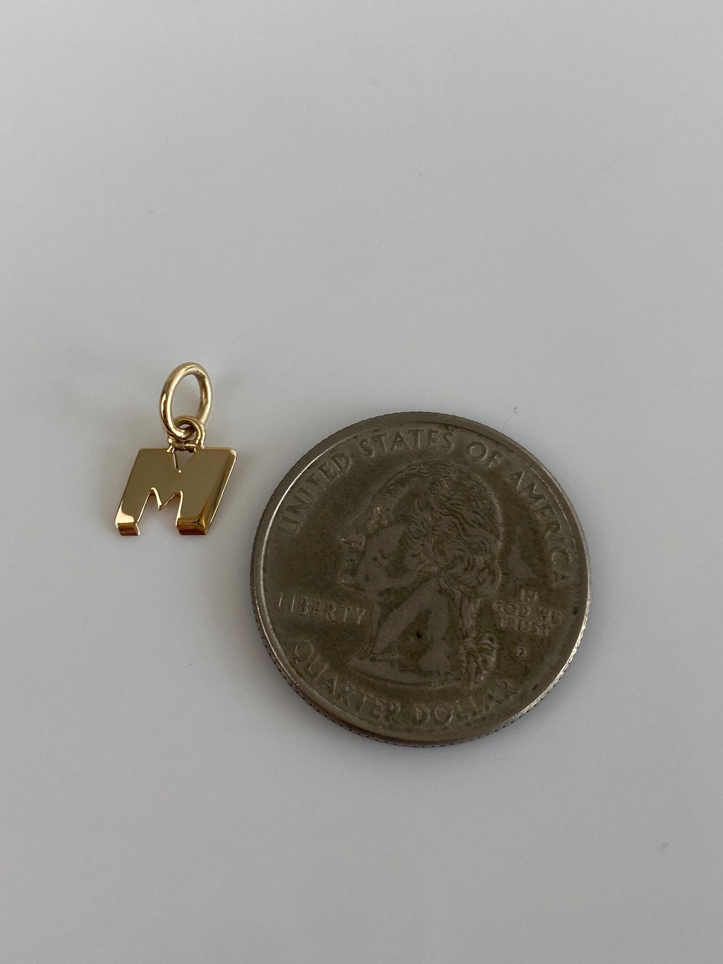 Vintage Solid 14k Yellow Gold Initial 'M' Charm