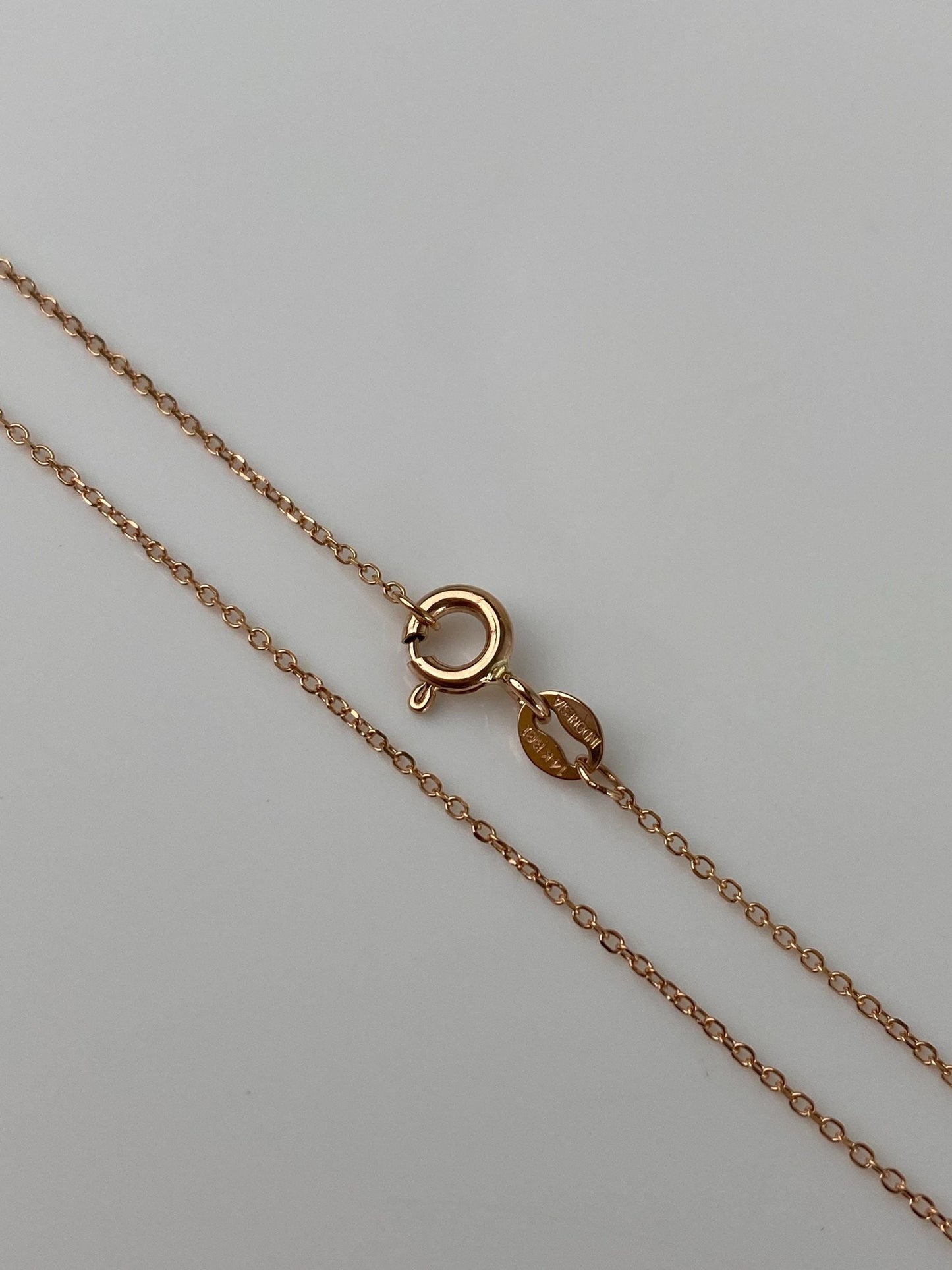 Vintage Solid 14k Rose Gold Biker Link Chain Necklace - 16 inches