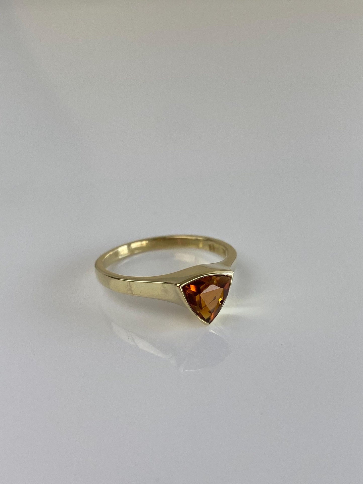 Vintage Solid 14k Yellow Gold Citrine Ring - Size 6.25