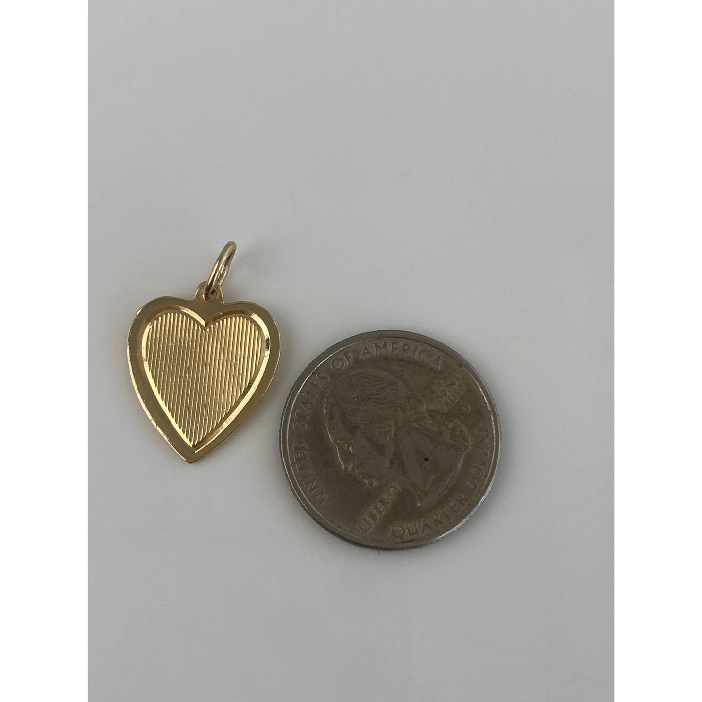 Solid 14k Yellow Gold Heart Charm
