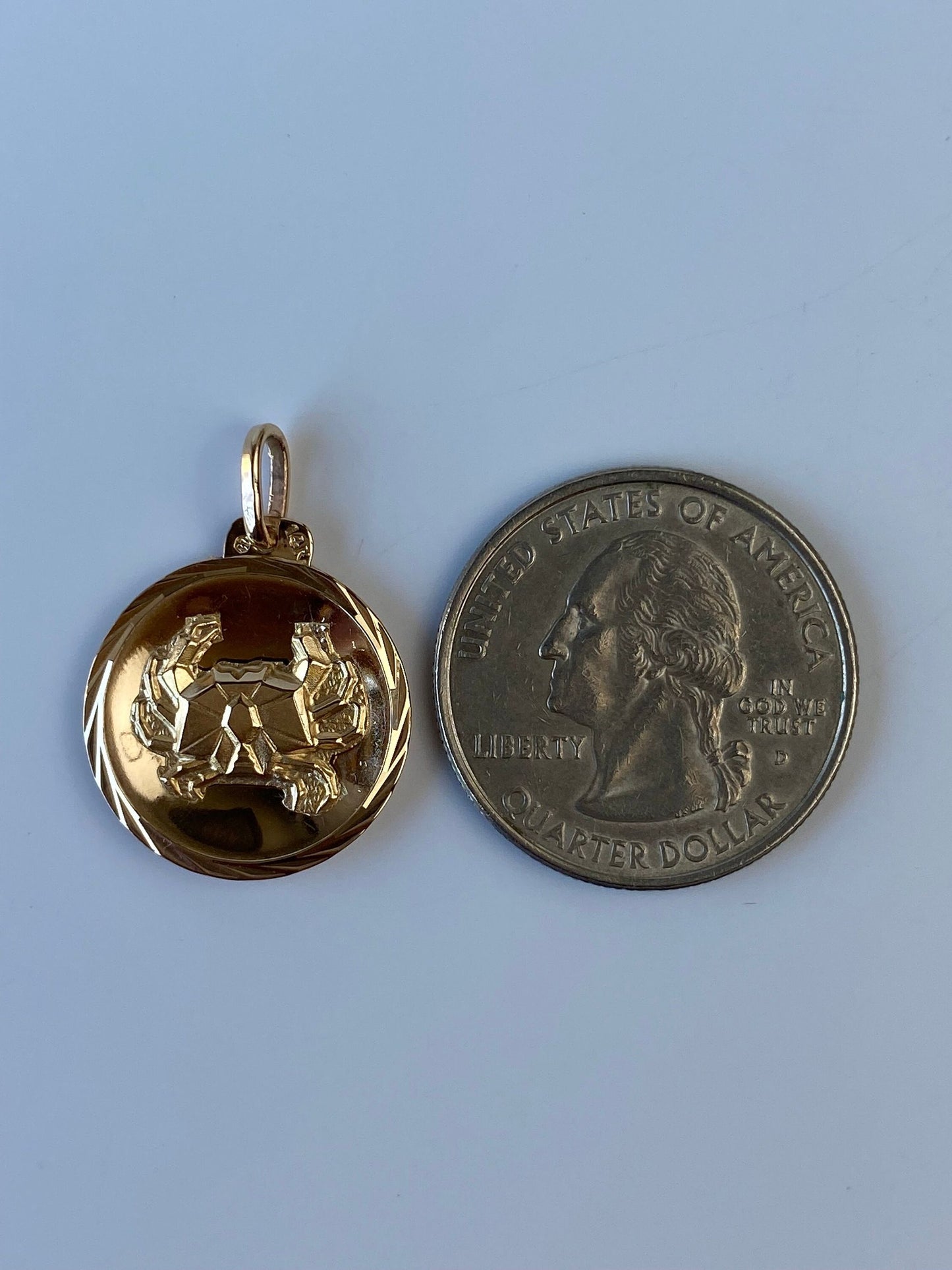 Vintage Solid 14k Yellow Gold Large Cancer Zodiac Charm