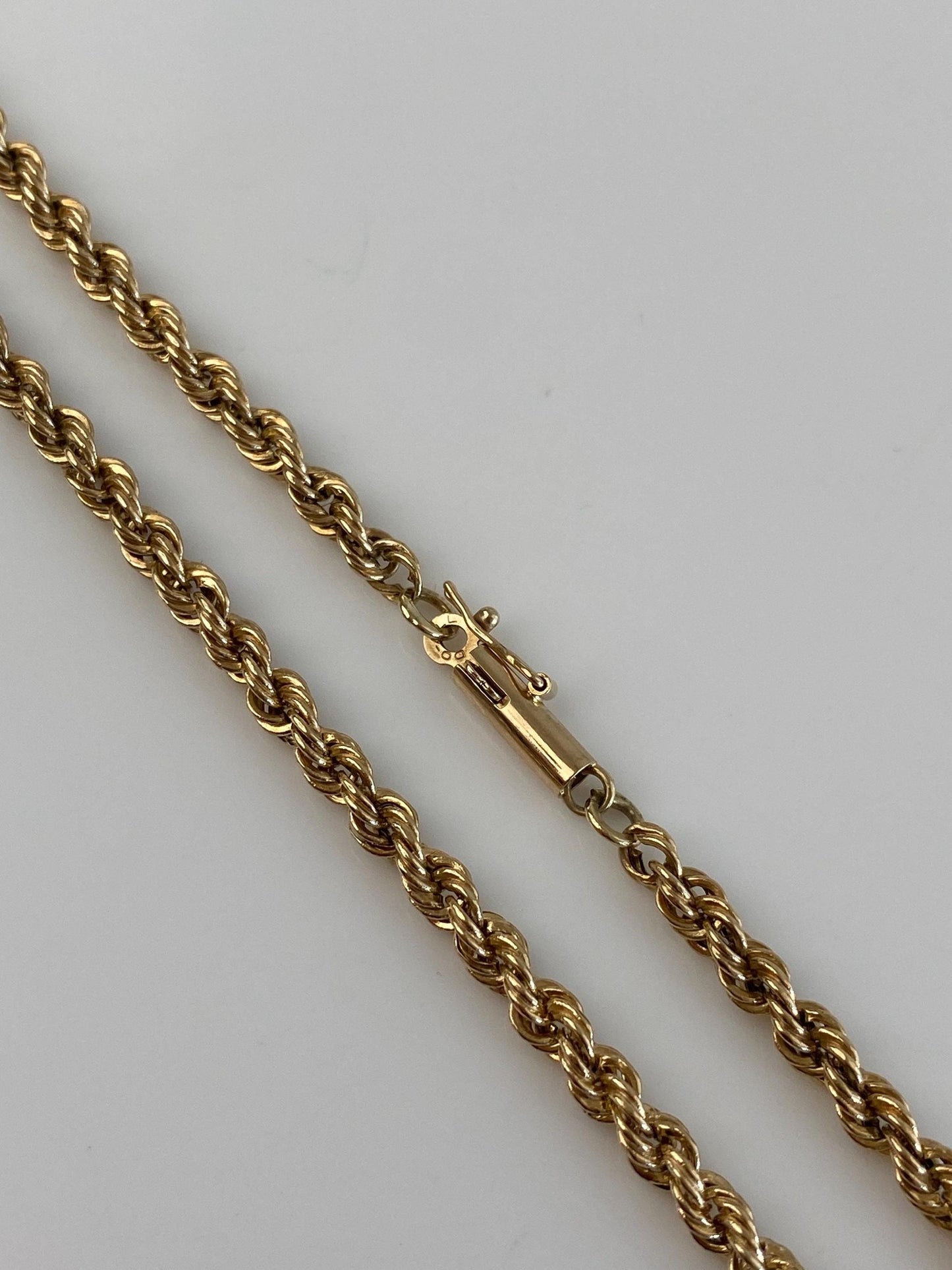 Vintage 14k Yellow Gold Rope Chain Necklace - 18.75 inches