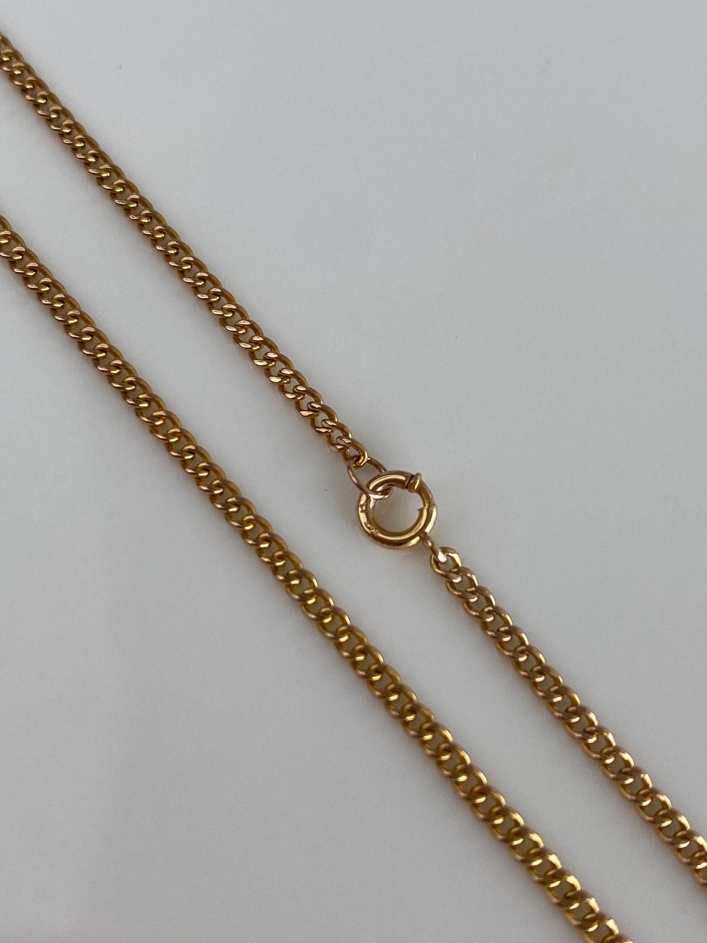 Vintage Solid 10k Yellow Gold Curb Chain Necklace - 17.75 inches