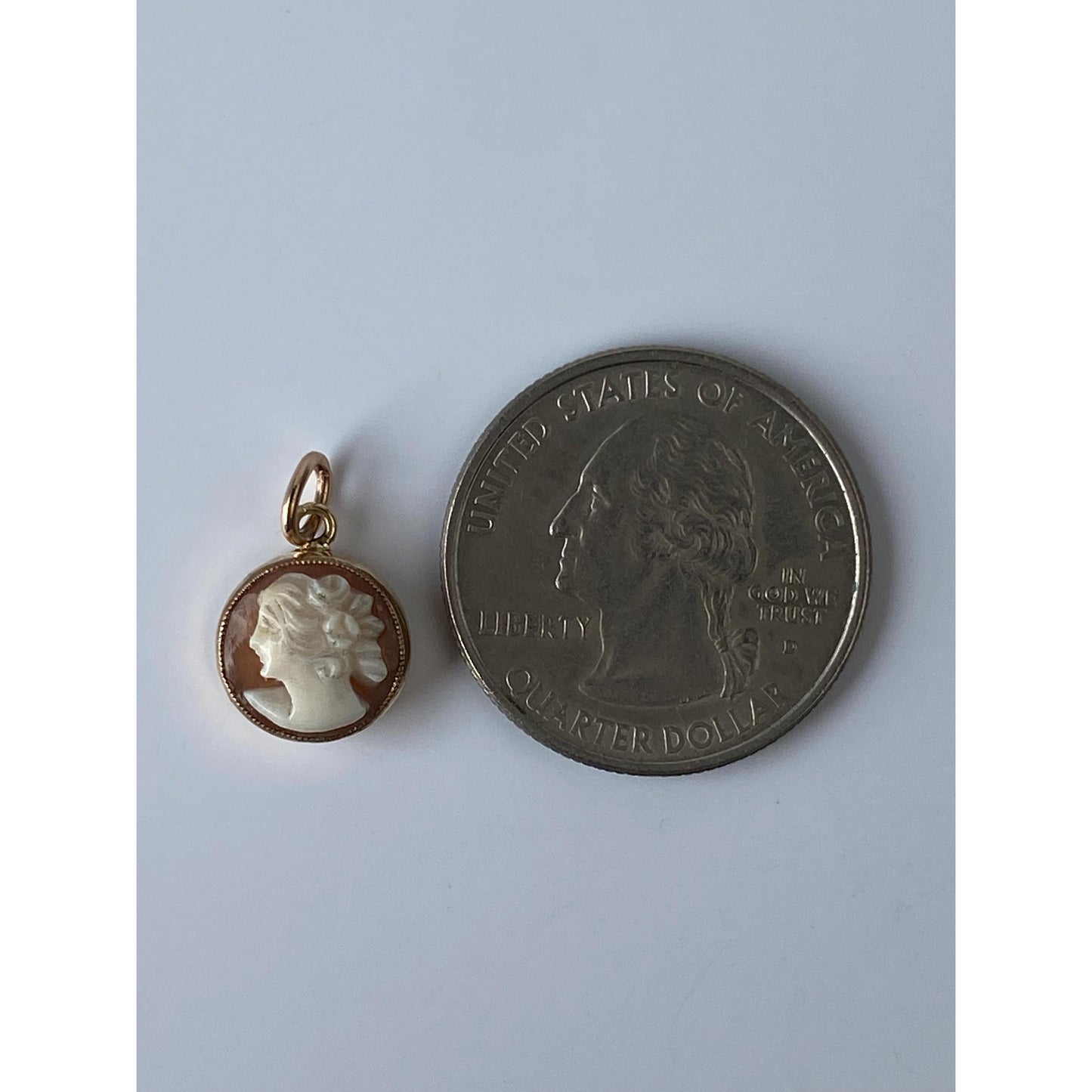 Vintage Solid 10k Yellow Gold Cameo Stick Pin Conversion Charm