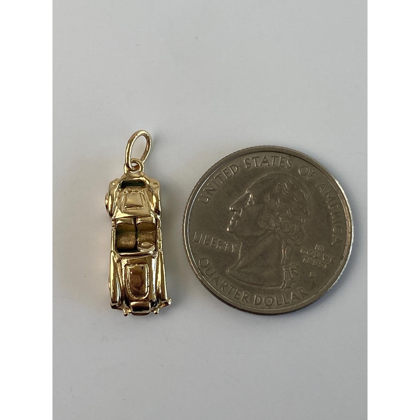 Vintage Solid 14k Yellow Gold Articulated Convertible Car Charm